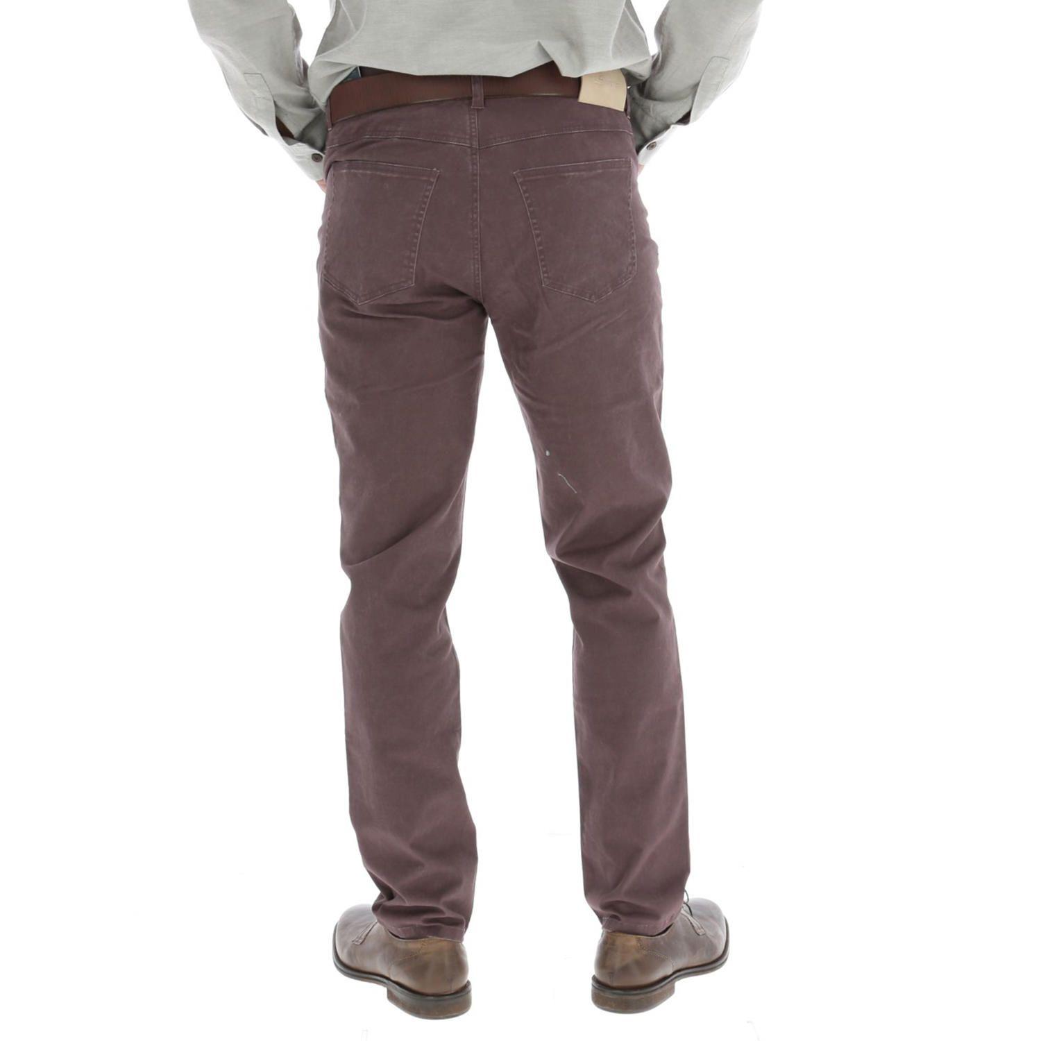 Pantalon Hombre Algodón Five Burdeo-1
