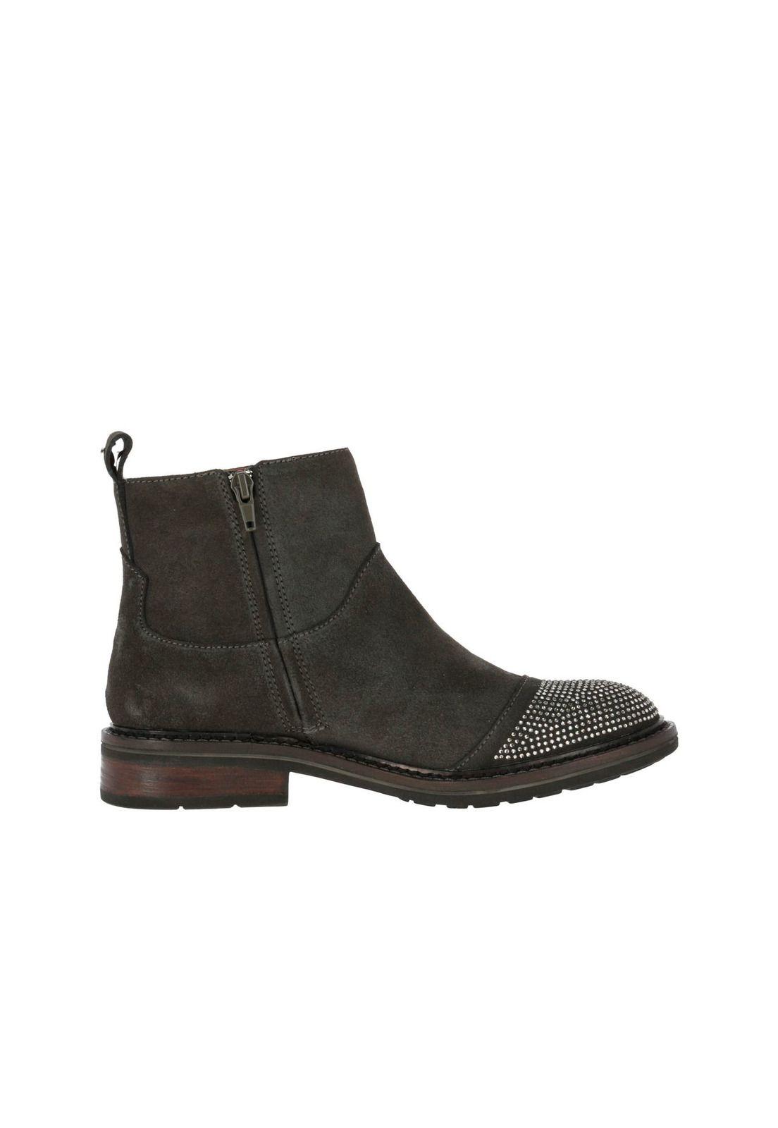 Botin Cuero Mujer Ewell Gris-3
