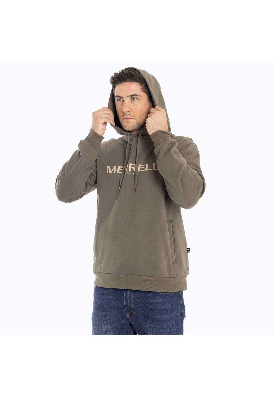 Poleron Hombre Full Zipper Café oscuro Merrell-1