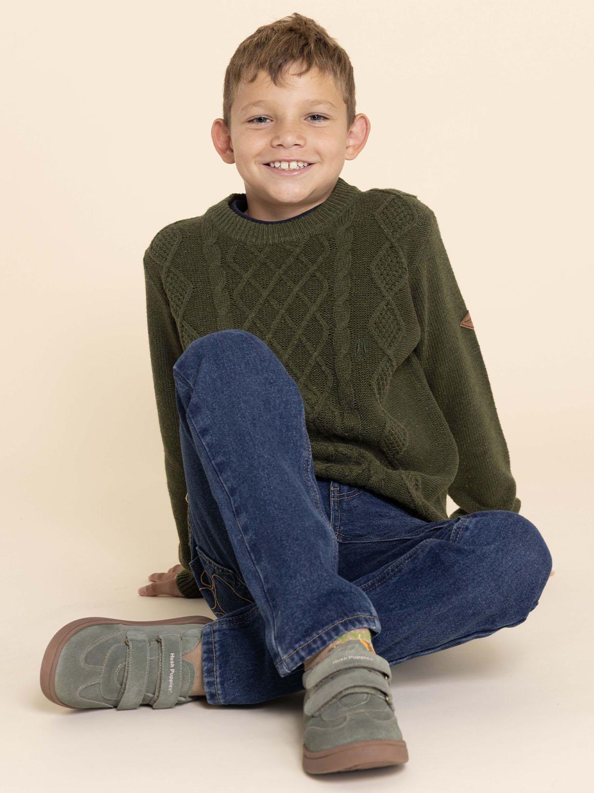 Zapatilla Cuero Clara-K Niño Verde-3