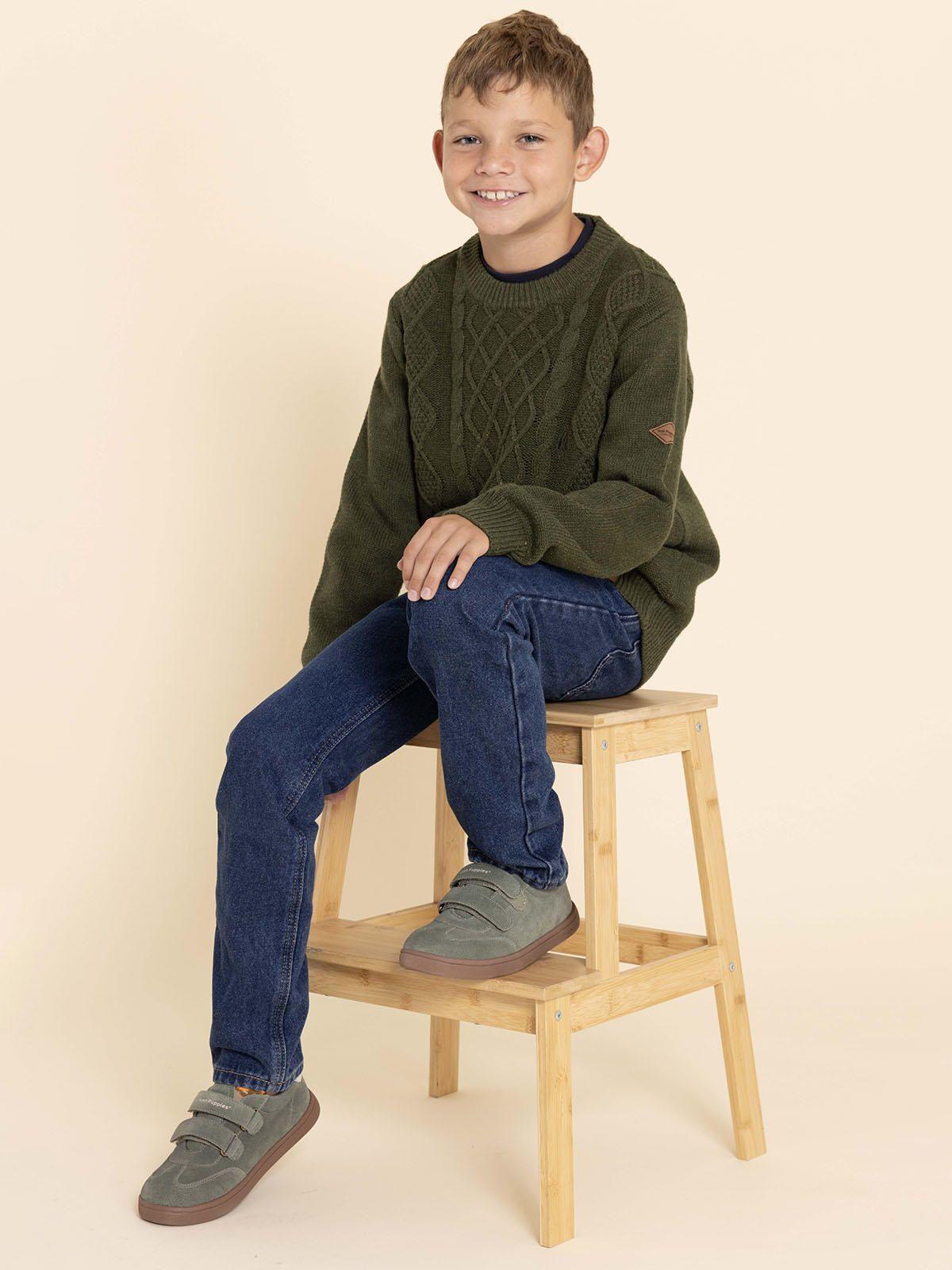 Zapatilla Cuero Clara-K Niño Verde-4