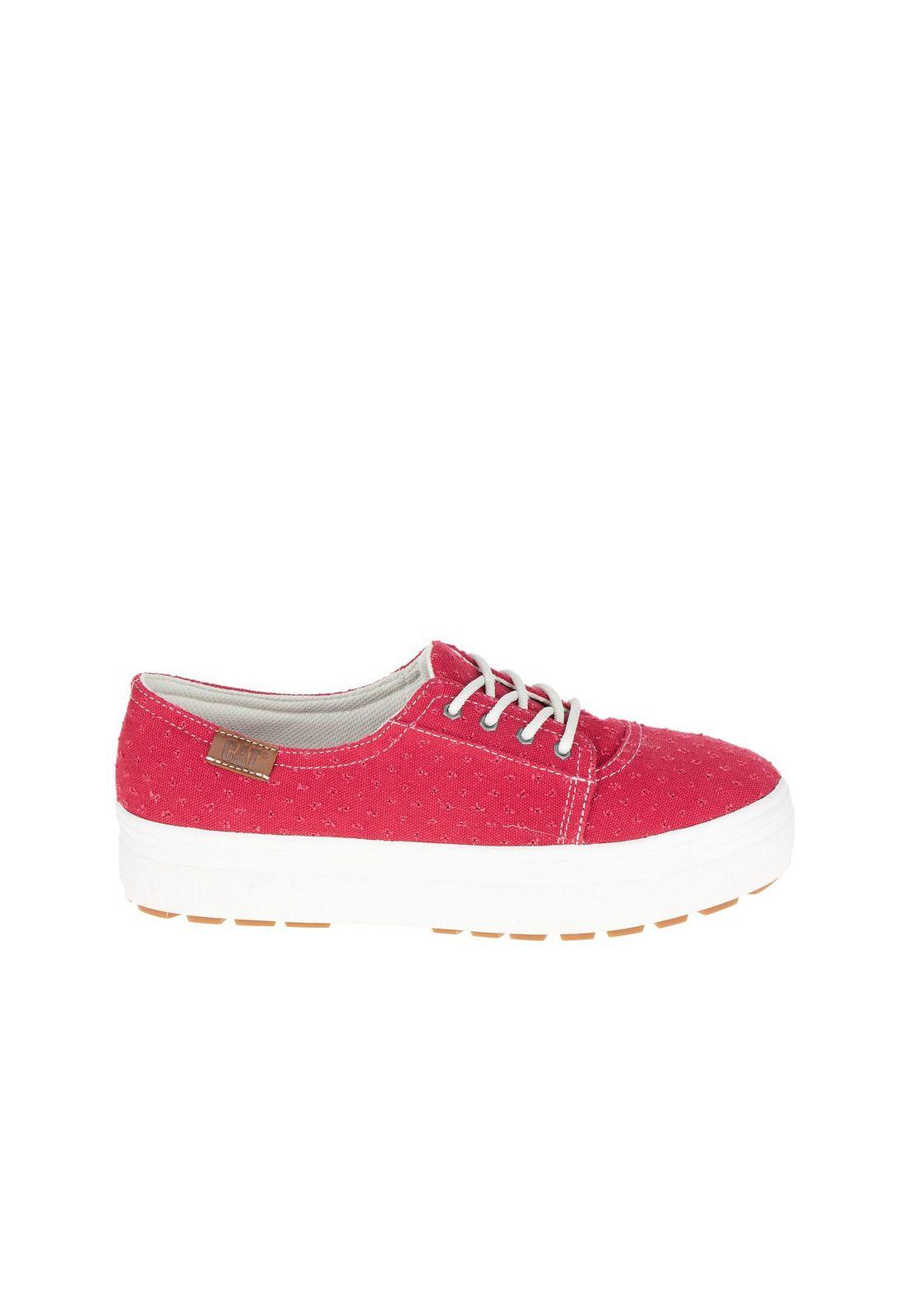 Zapatilla Mujer Casual Wrap Up Canvas Rojo-1