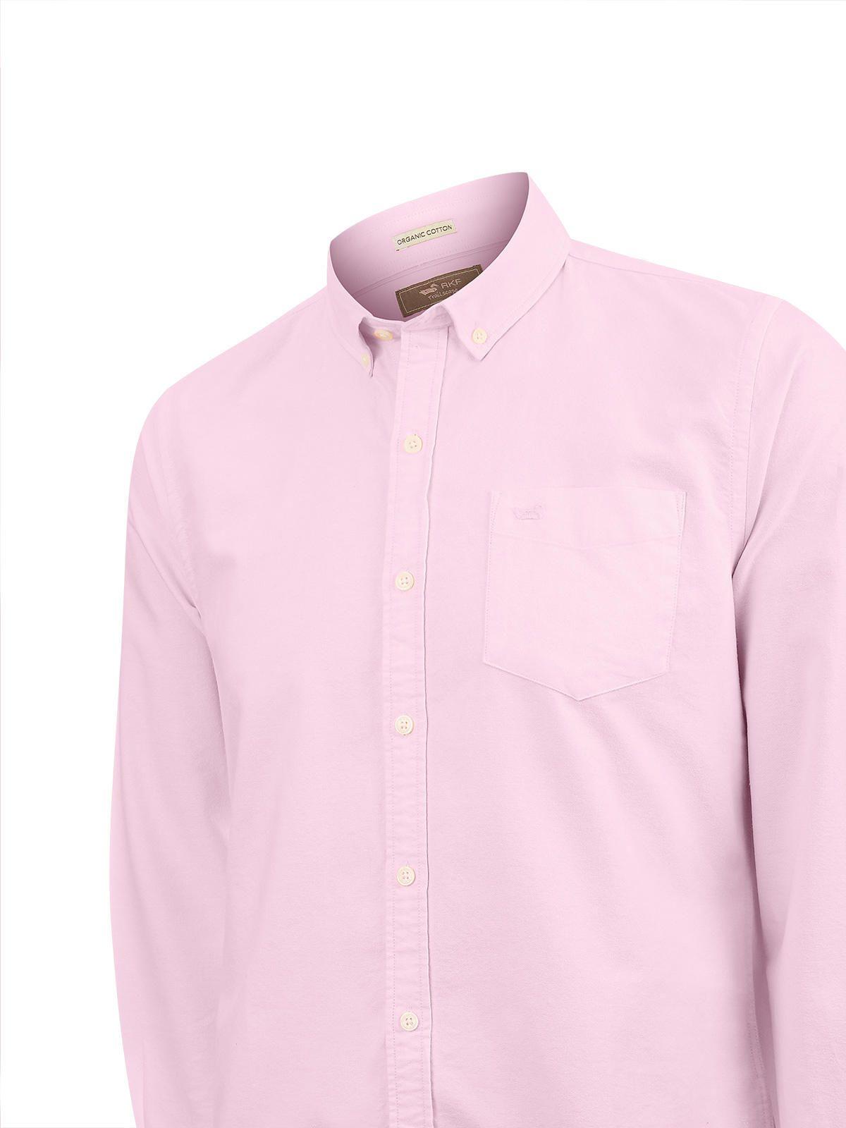 Camisa Algodón Hombre Oxford Rosado-3