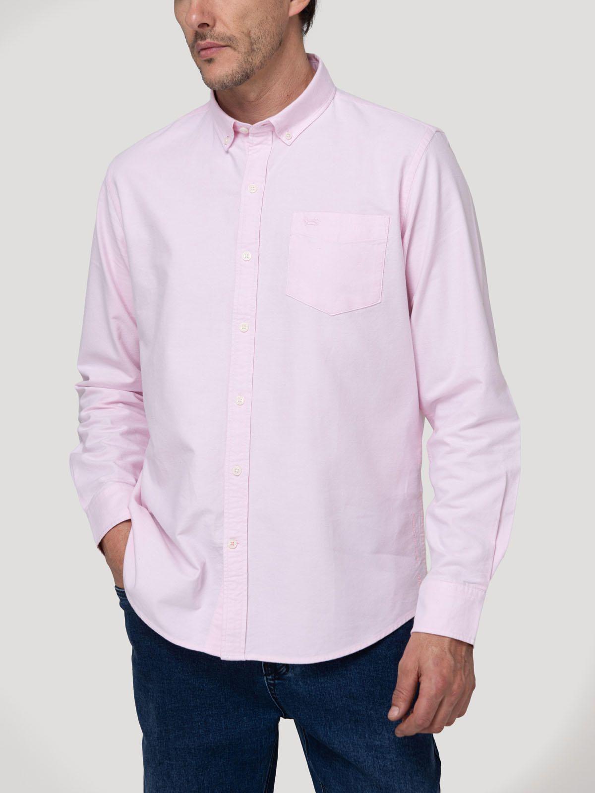 Camisa Algodón Hombre Oxford Rosado-4