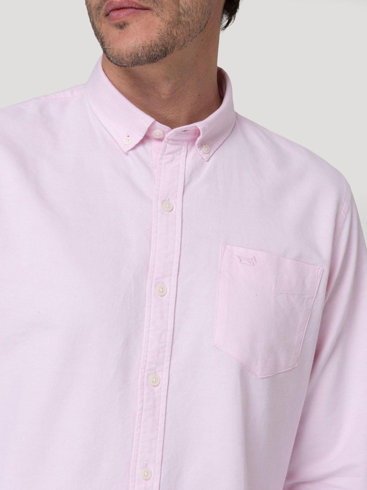 Camisa Algodón Hombre Oxford Rosado-6