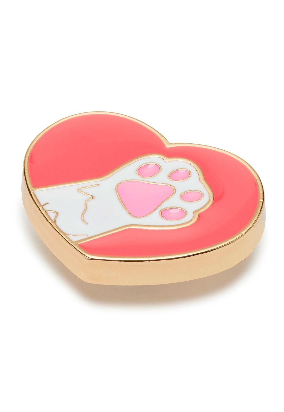 Jibbitz Corazón Pata de Gato Metalizado-2