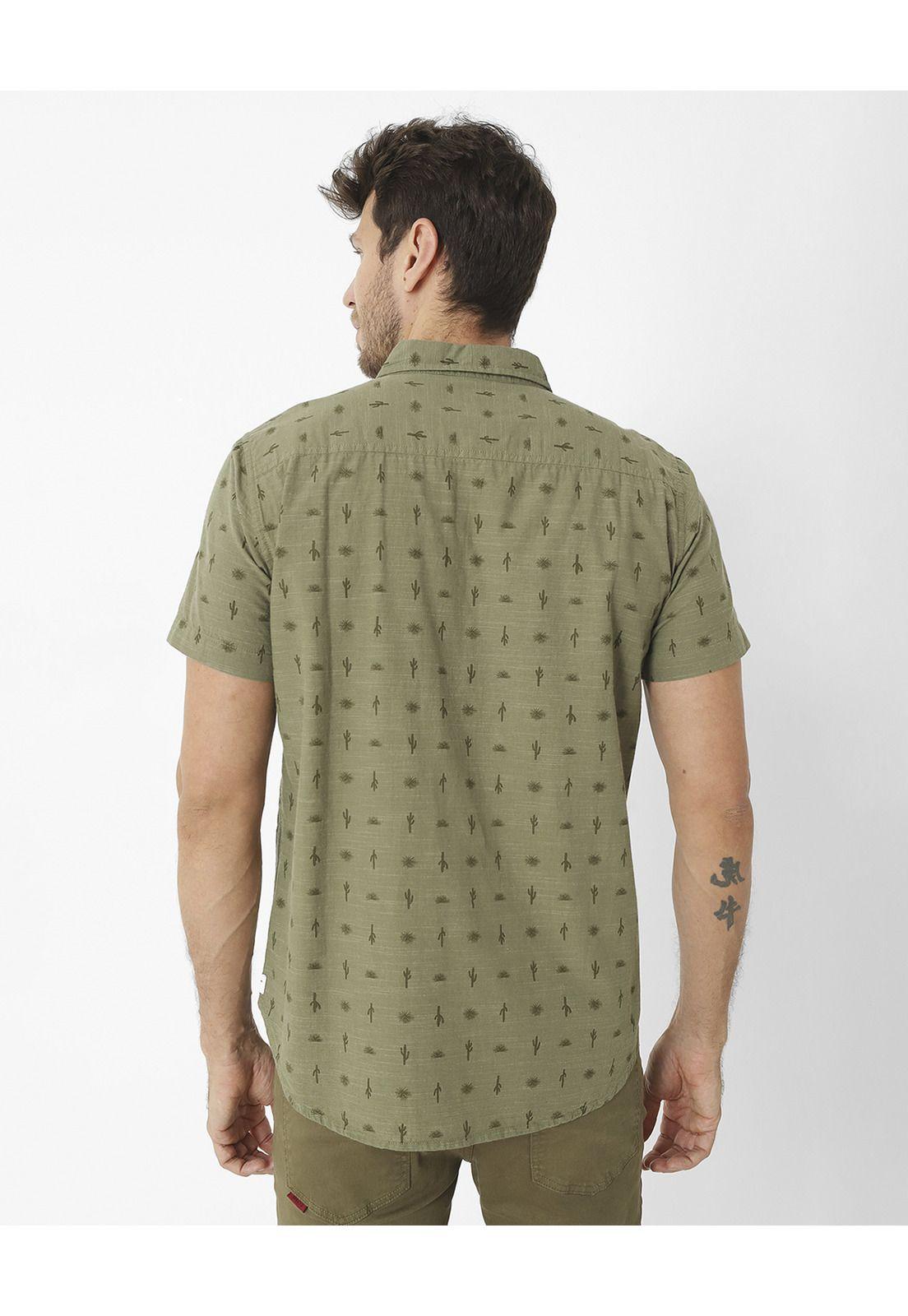 Camisa M/C Foundation S/S Slub Verde Hombre-1