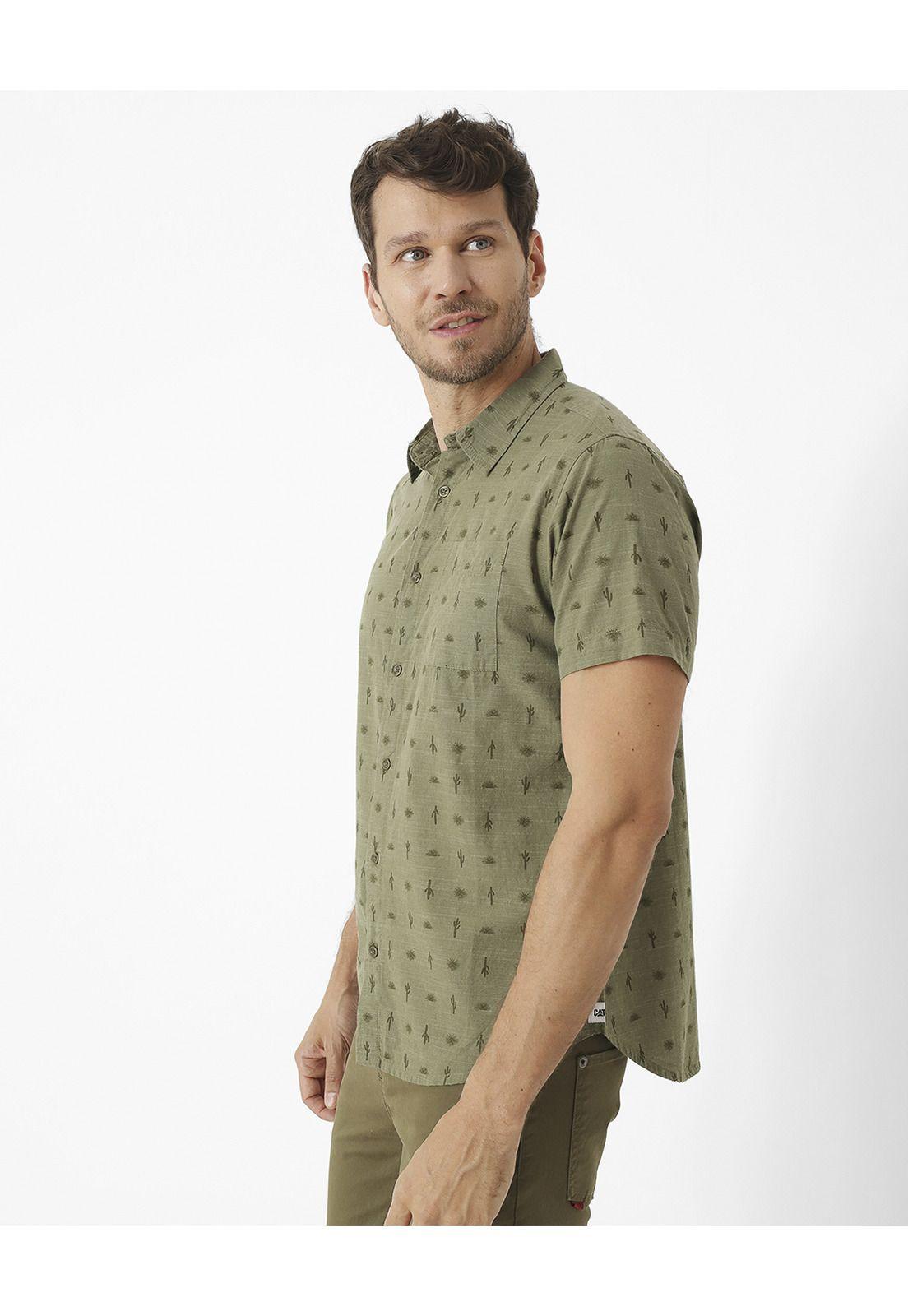 Camisa M/C Foundation S/S Slub Verde Hombre-3