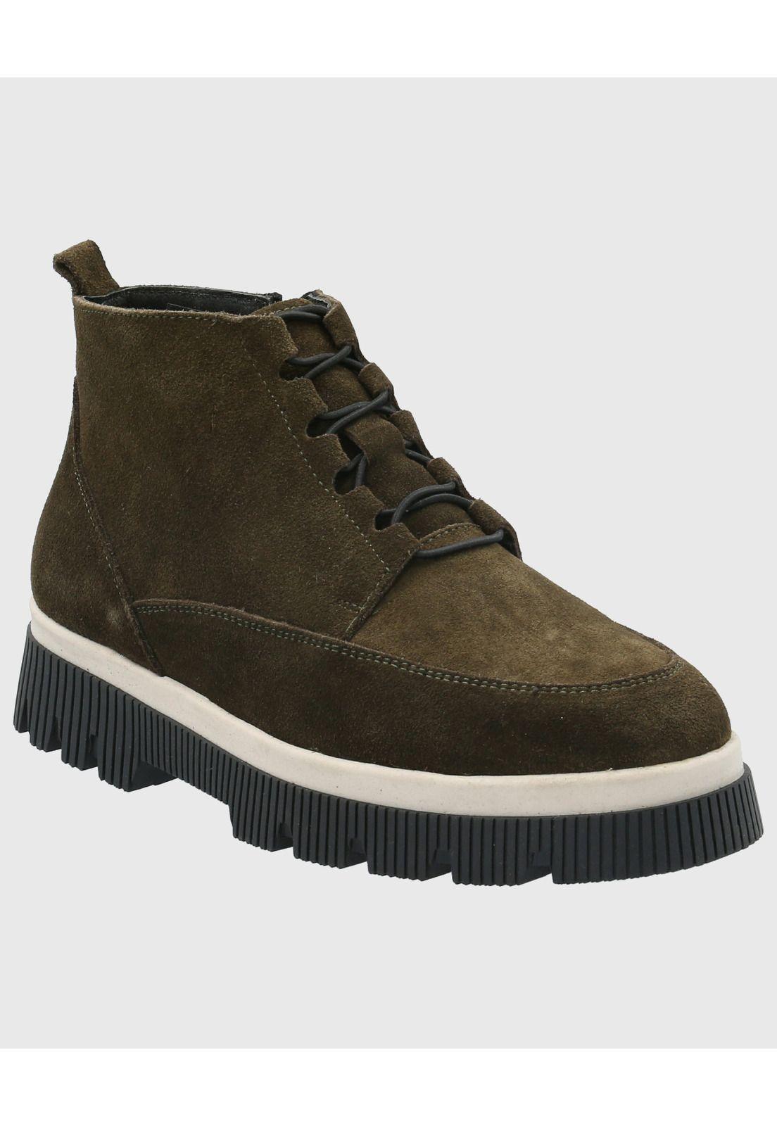 Botin Cuero Mujer Ruffen Verde-0