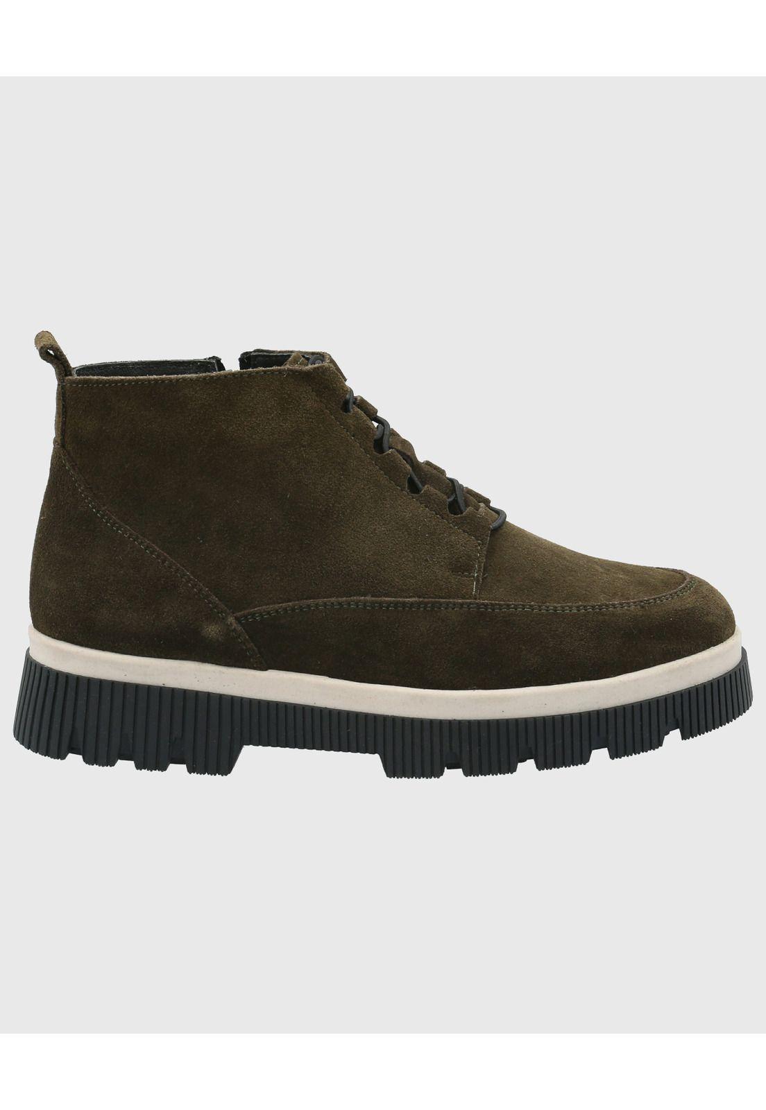 Botin Cuero Mujer Ruffen Verde-1