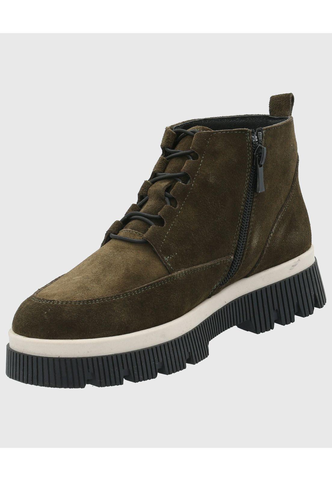 Botin Cuero Mujer Ruffen Verde-4