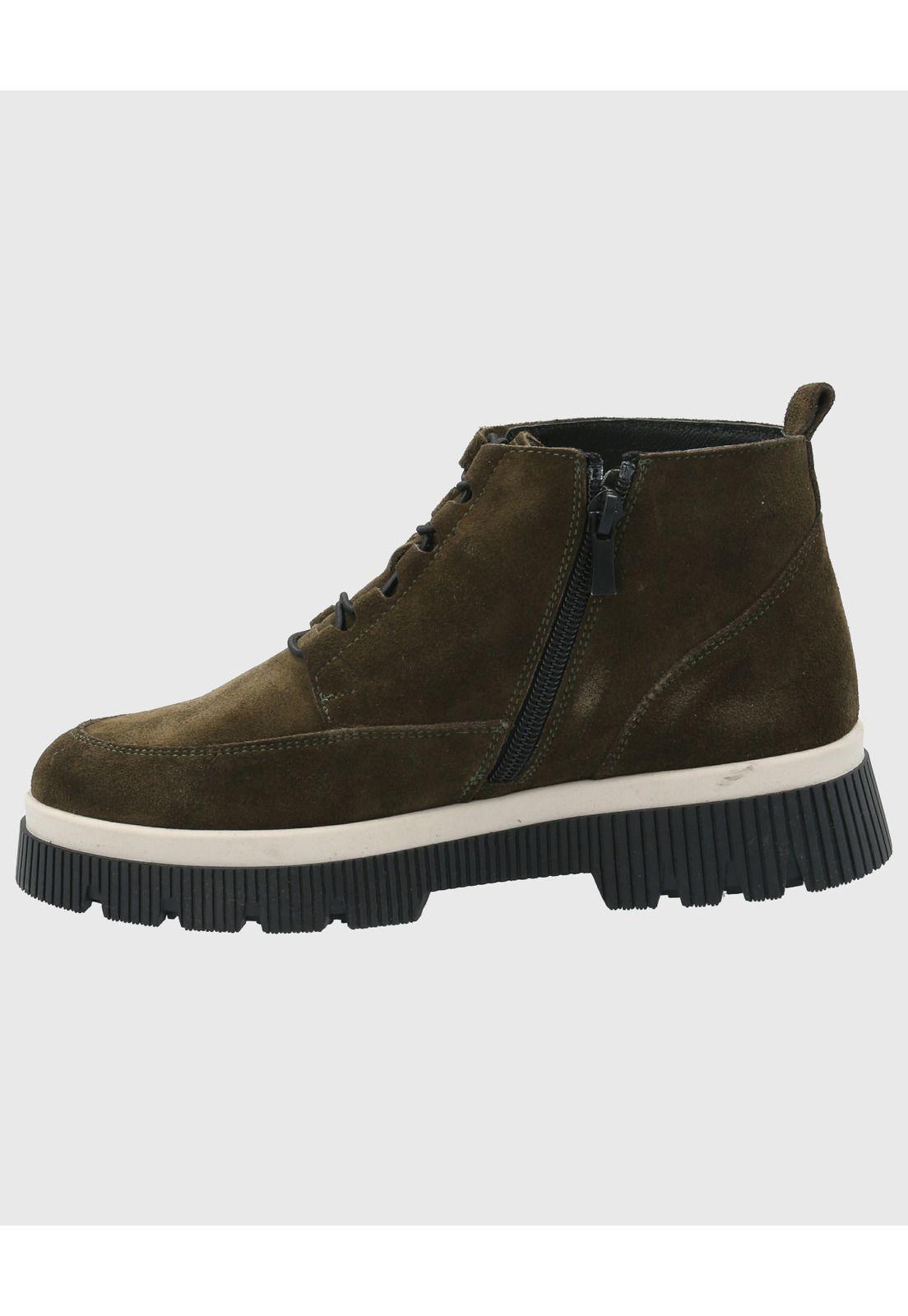 Botin Cuero Mujer Ruffen Verde-5