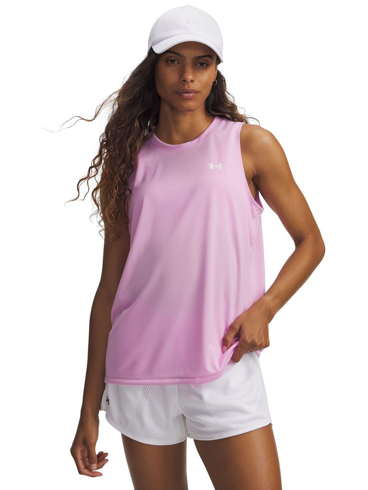 Polera S/M Mujer Tech Tank Solids Rosado-0