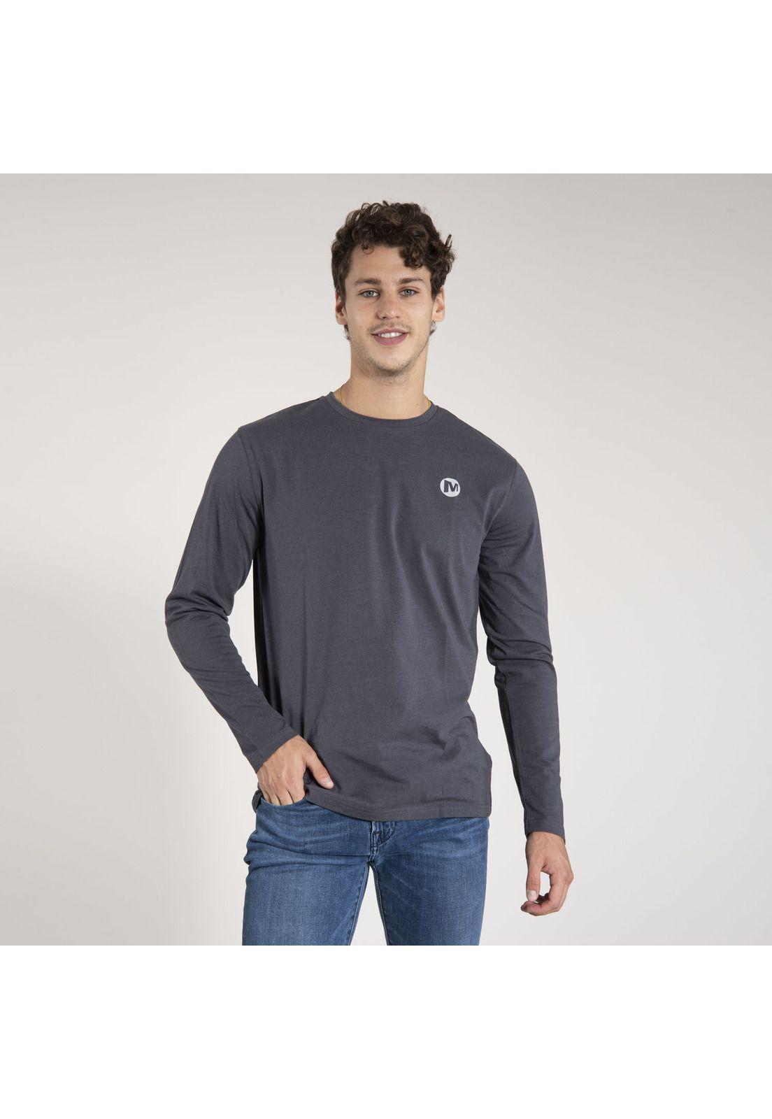 Polera Manga Larga Hombre Panther Gris-0