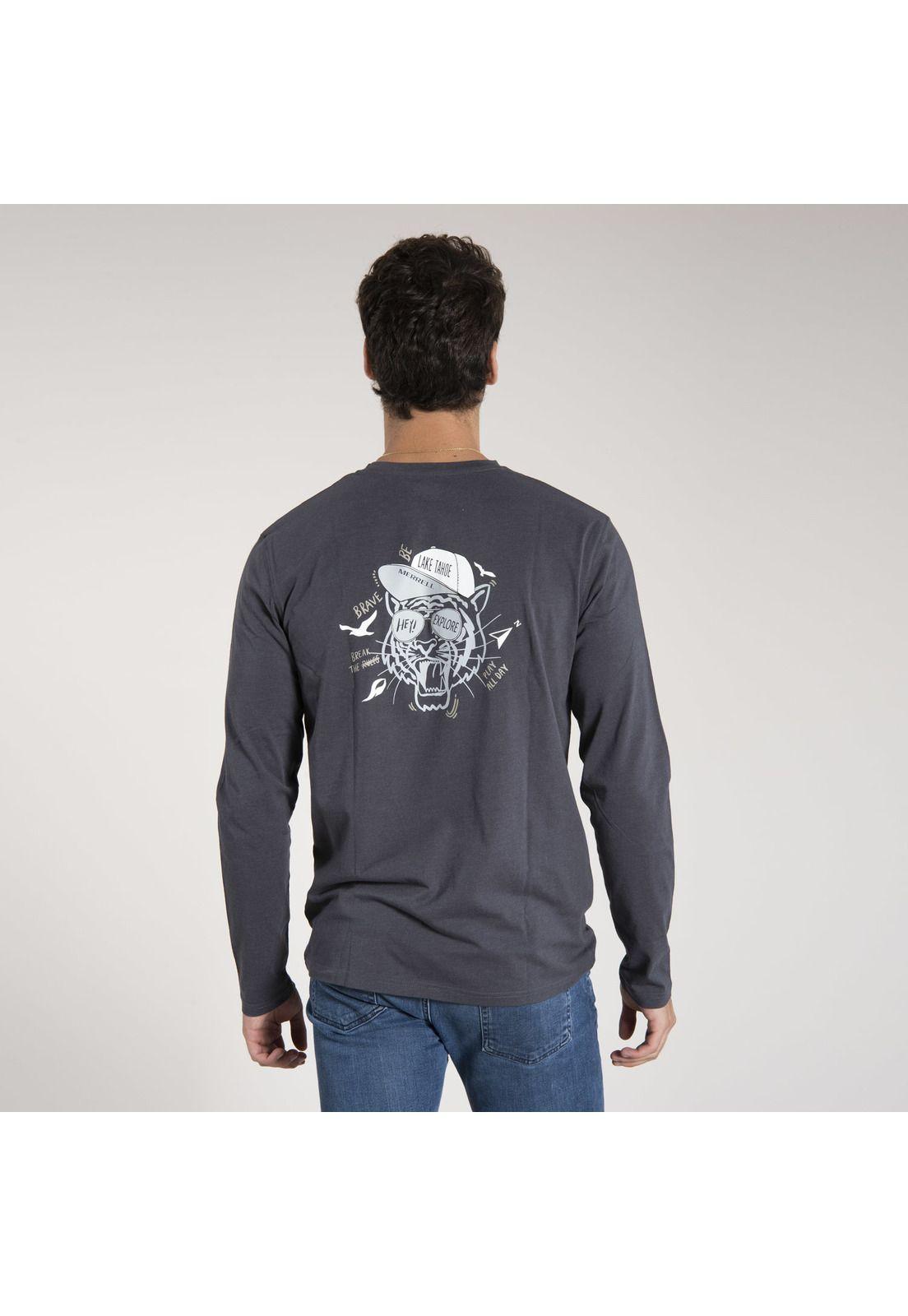 Polera Manga Larga Hombre Panther Gris-2