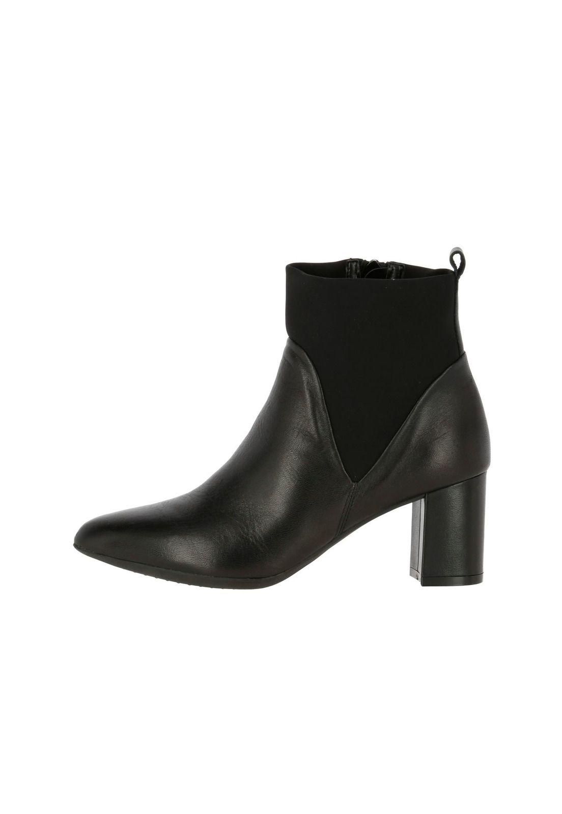 Botin Cuero Mujer White Balt Negro-2