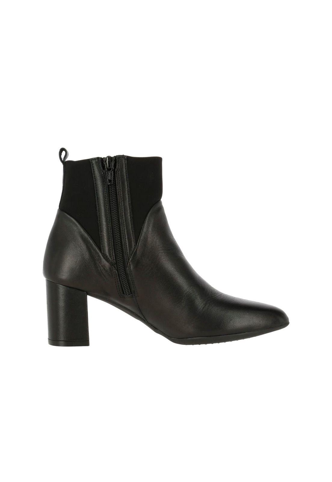 Botin Cuero Mujer White Balt Negro-3