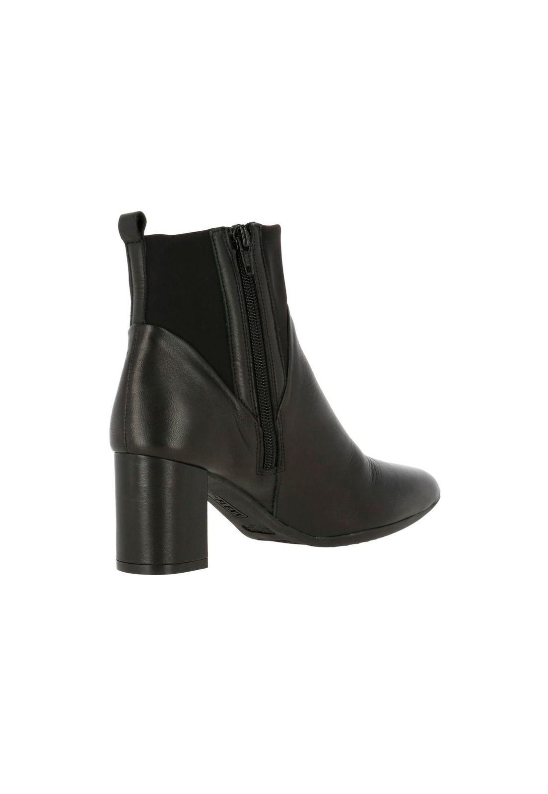 Botin Cuero Mujer White Balt Negro-4