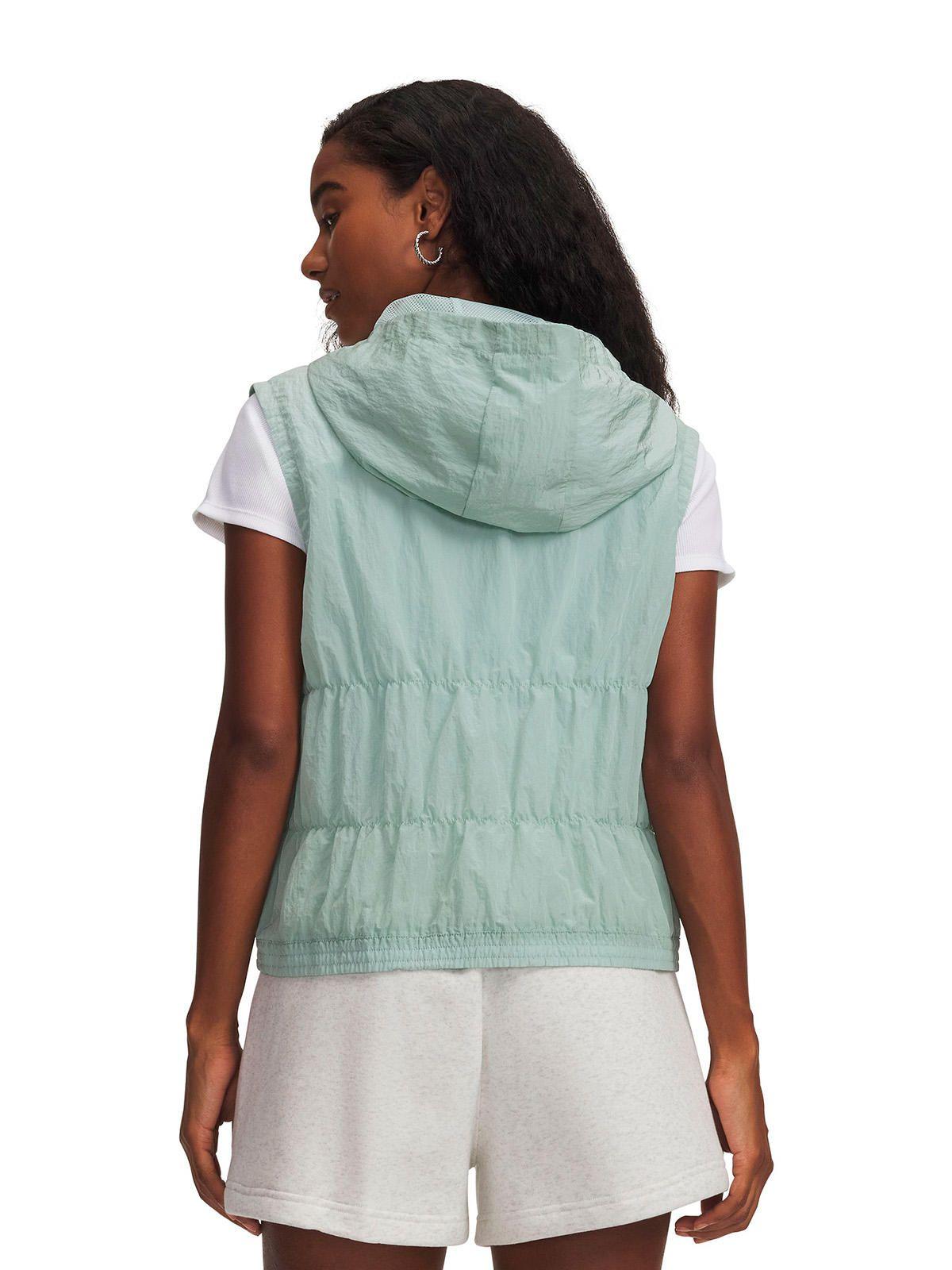 Parka S/M UA Rival Woven Bungee Vest Azul Mujer-1