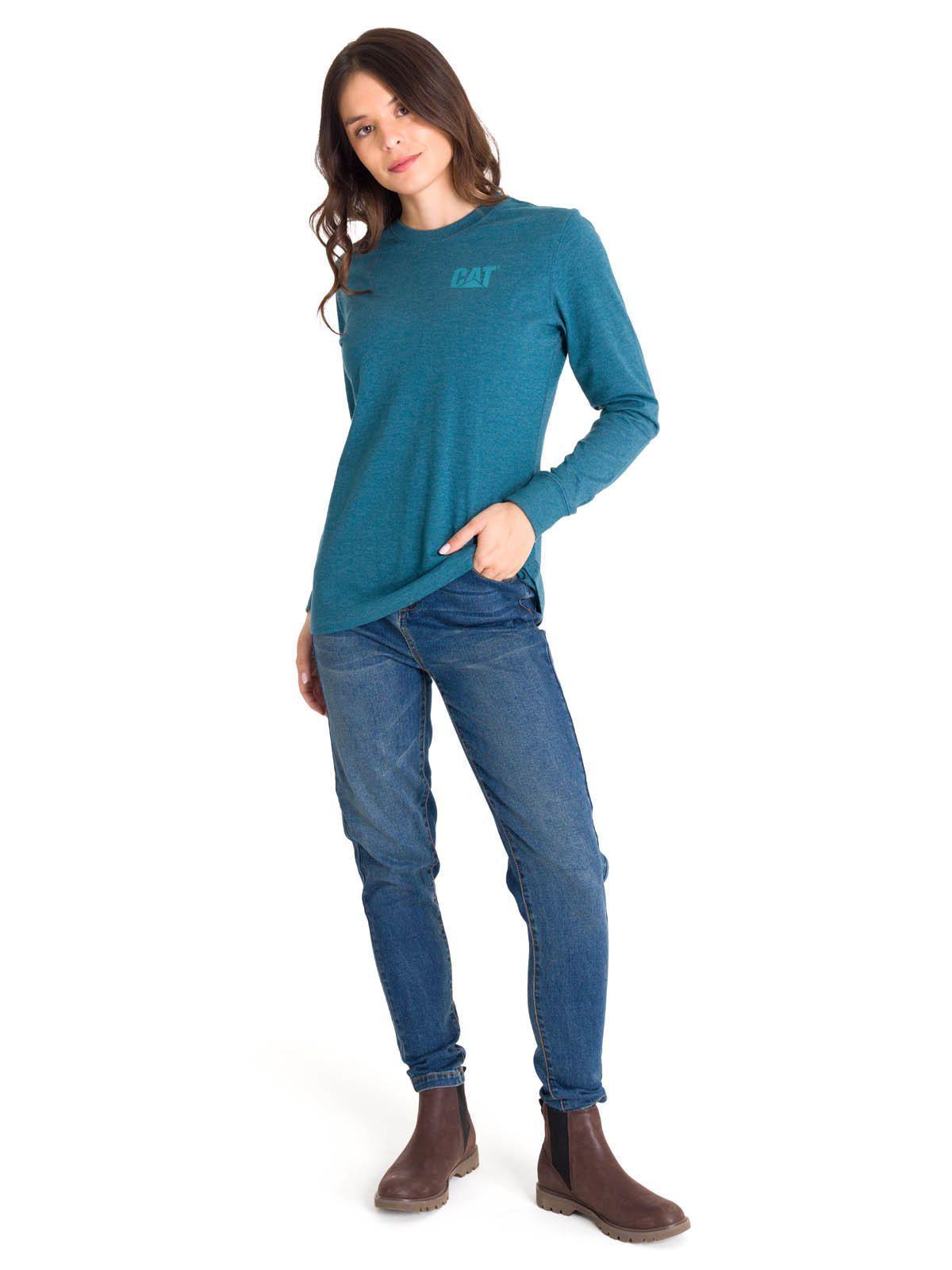 Polera Manga Larga Trademark Ba Mujer Celeste-5