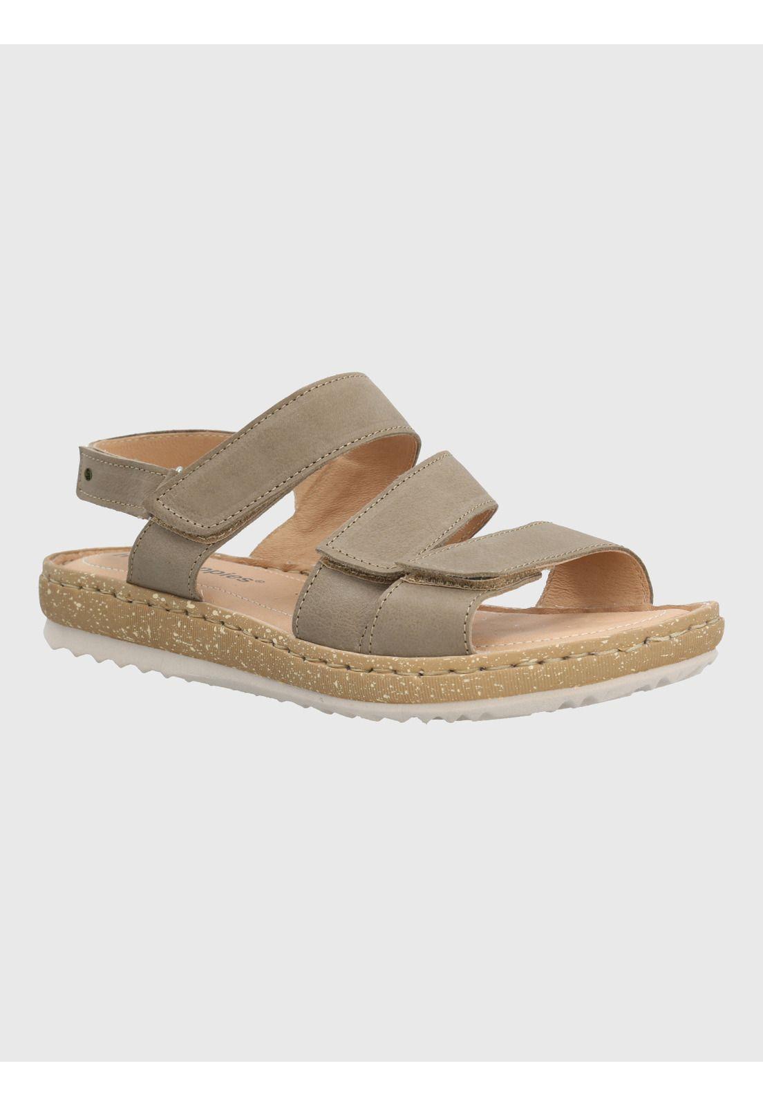 Sandalia Cuero Mujer Apricot Verde-0
