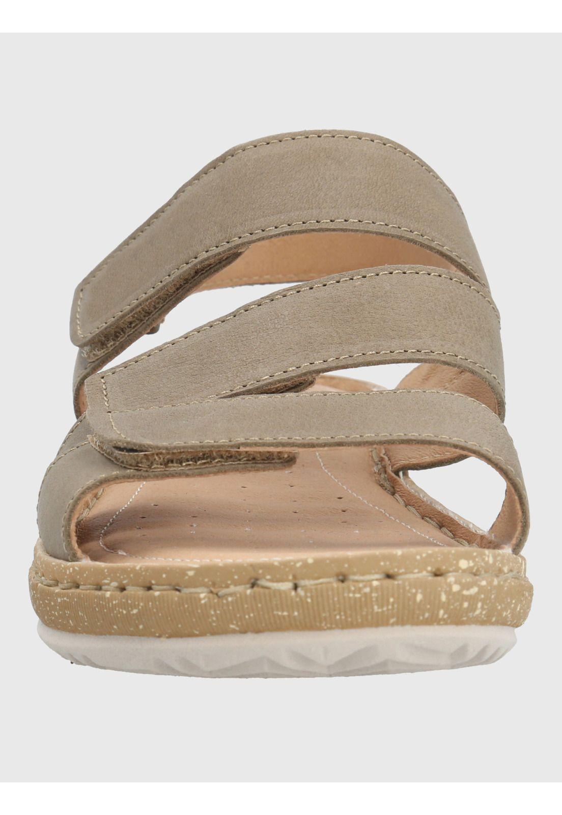 Sandalia Cuero Mujer Apricot Verde-3