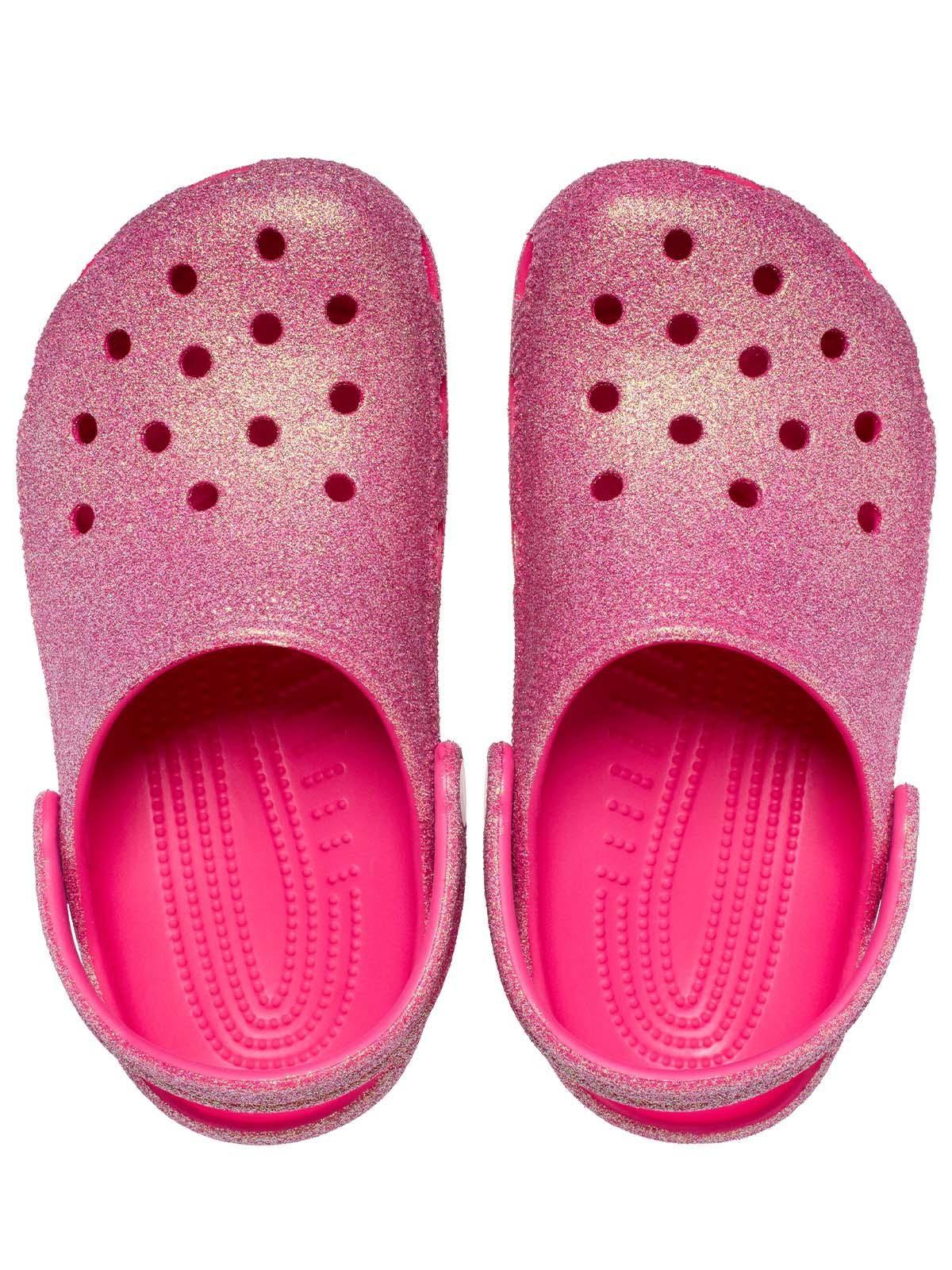 Zueco Crocs Niña Classic Glitter Rosada-4