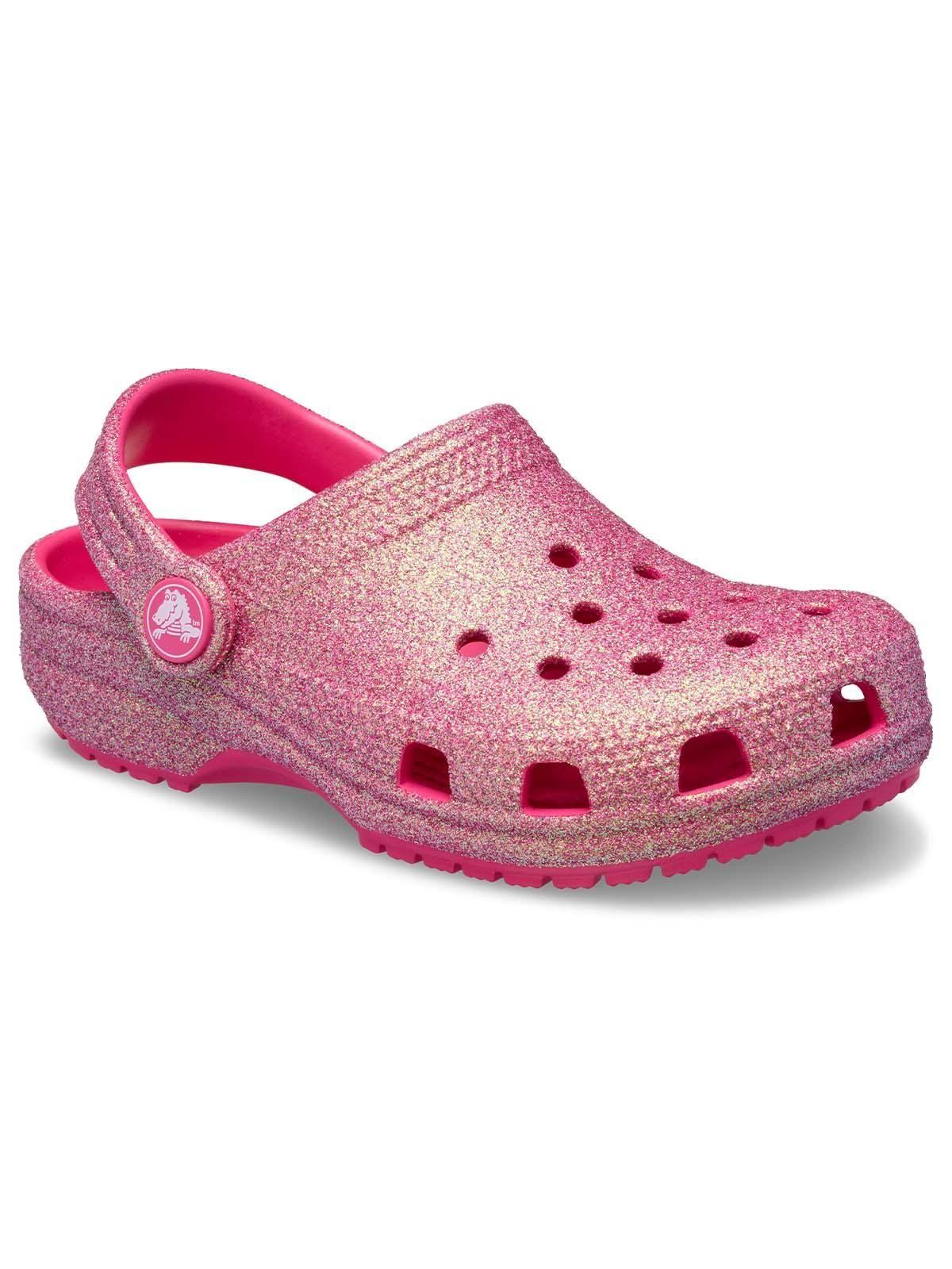 Zueco Crocs Niña Classic Glitter Rosada-6