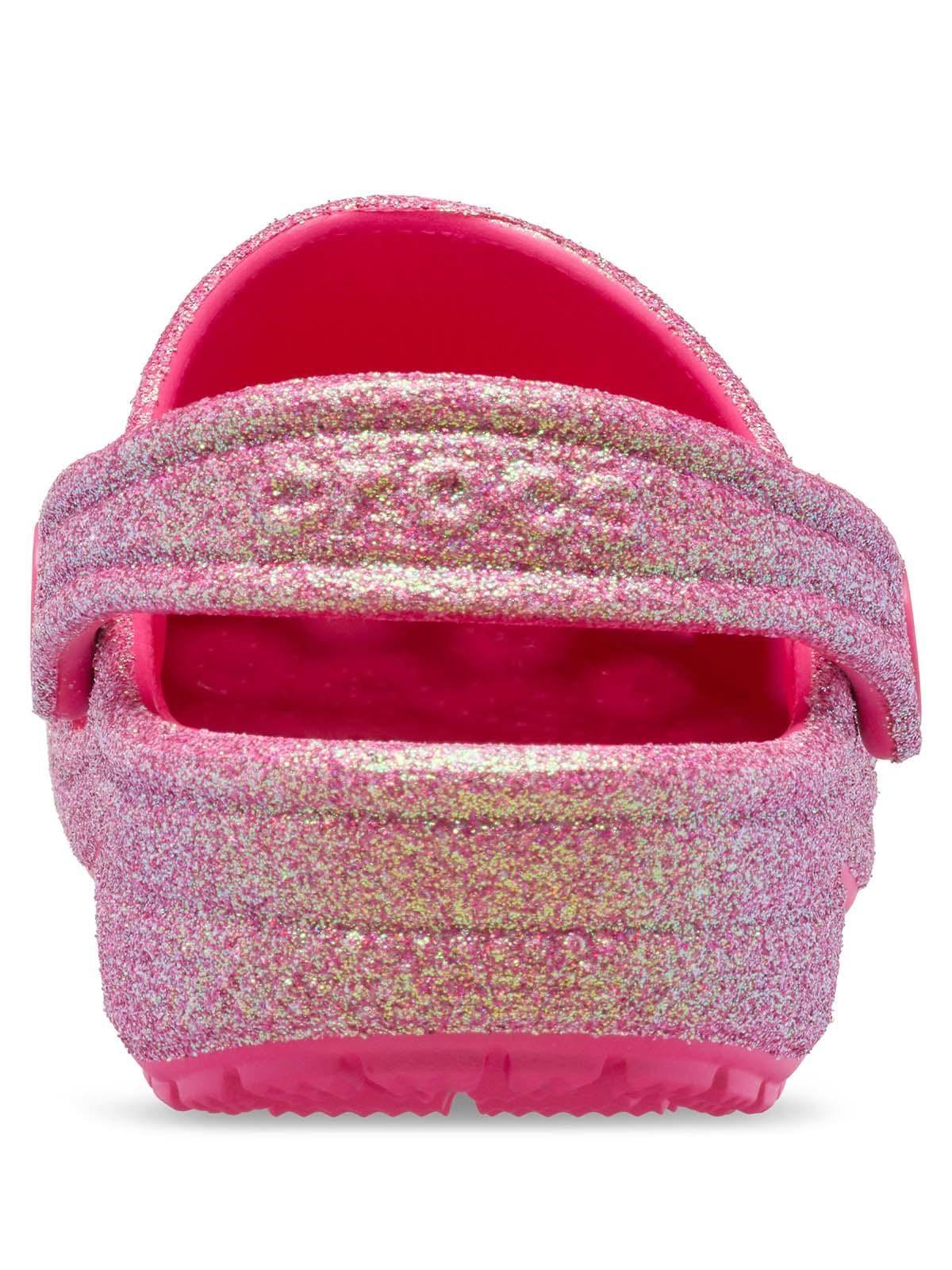 Zueco Crocs Niña Classic Glitter Rosada-7