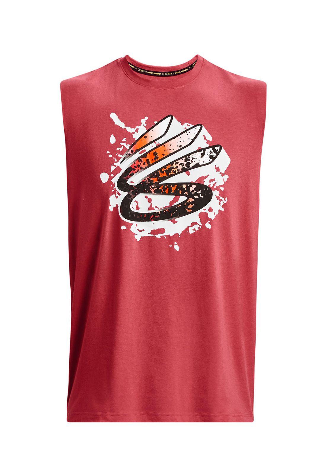 Polera sin mangas Curry para hombre Rojo-0