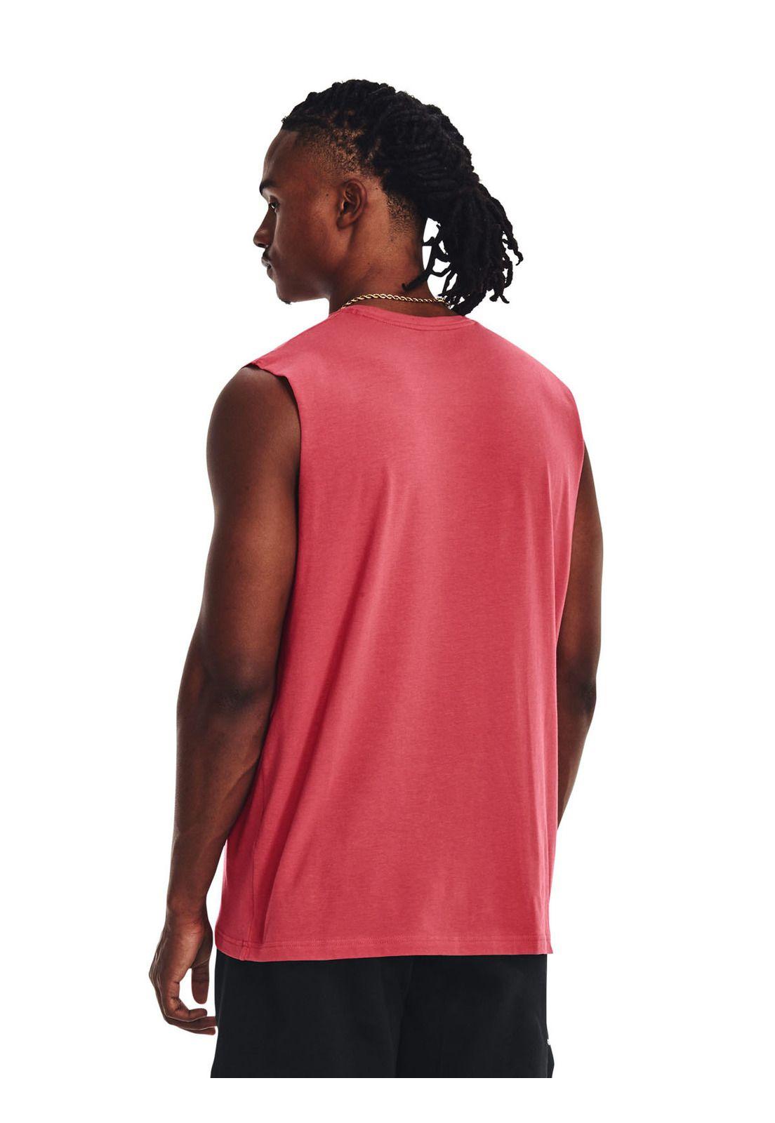 Polera sin mangas Curry para hombre Rojo-4