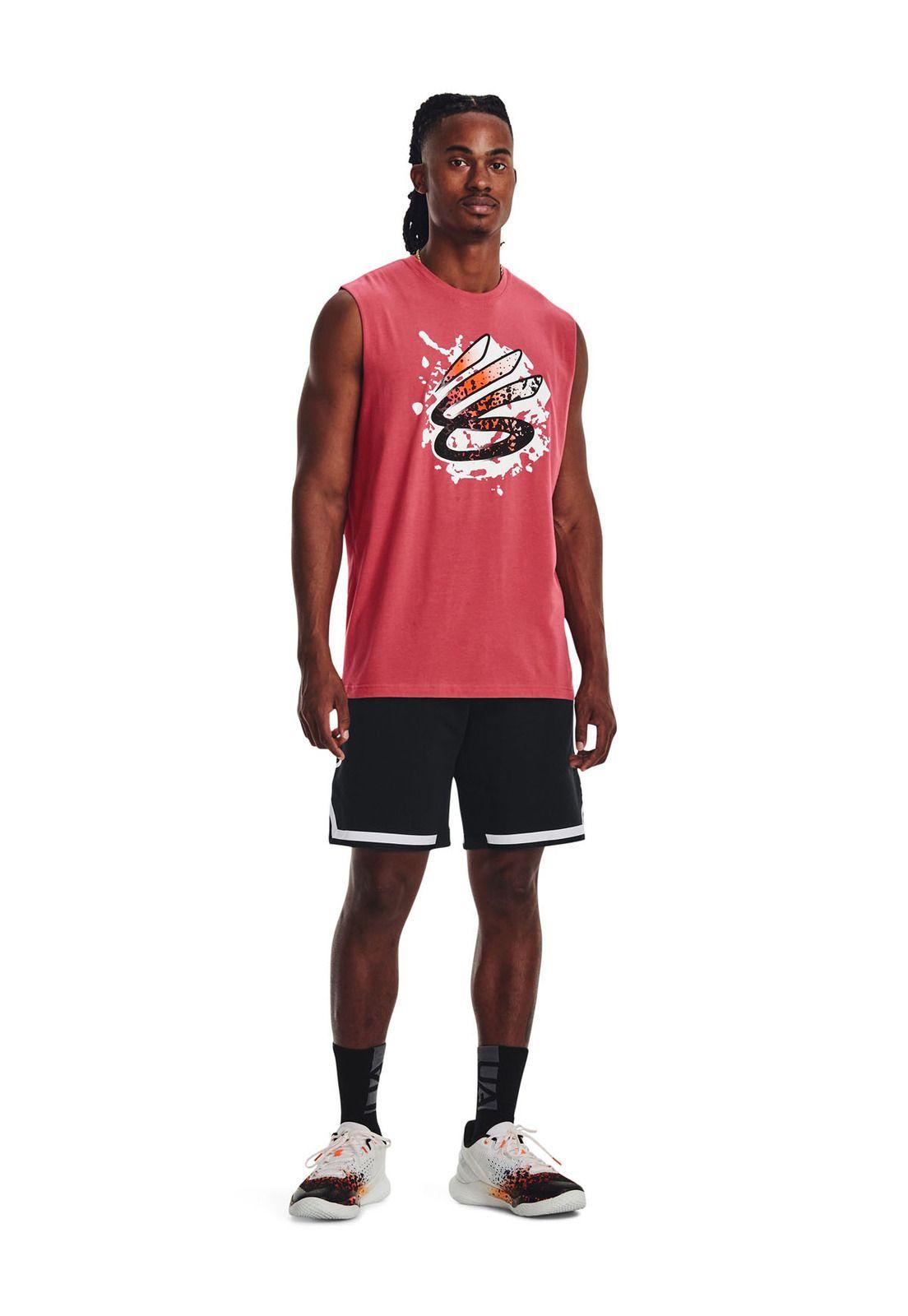 Polera sin mangas Curry para hombre Rojo-5