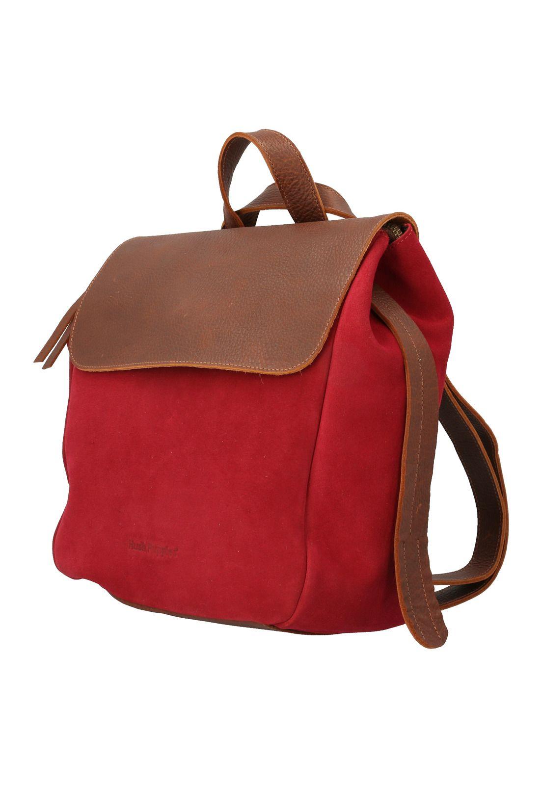 Mochila Cuero  Evert Back Rojo-1