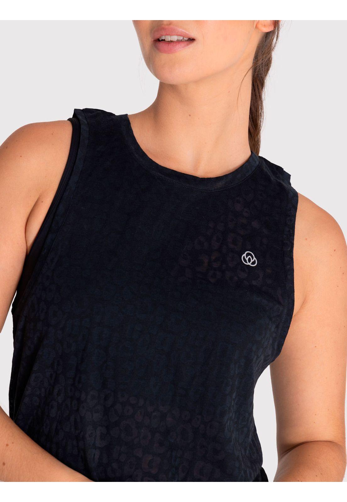 Polera deportiva Mujer Cheetah Tank Negra-1