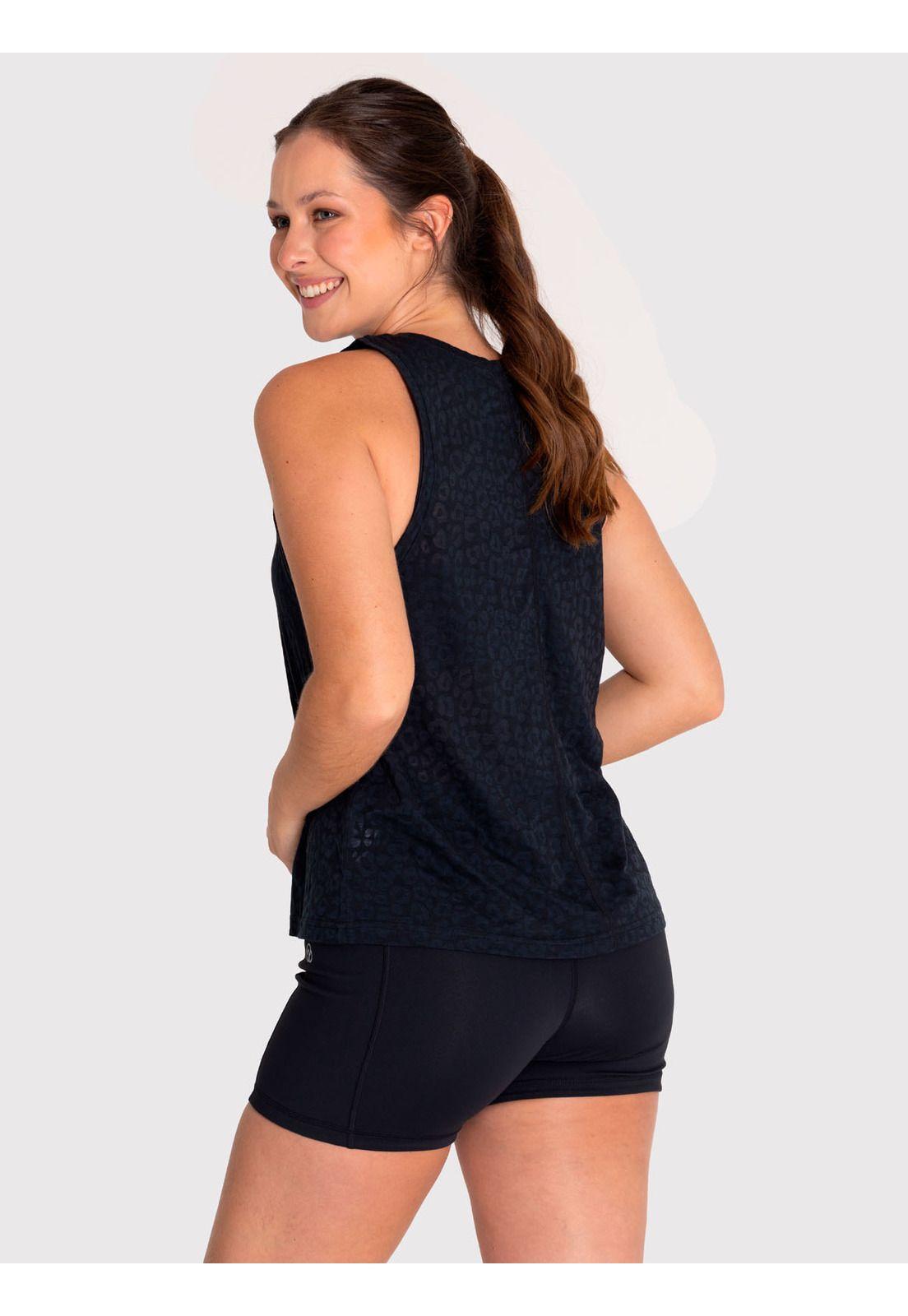 Polera deportiva Mujer Cheetah Tank Negra-2