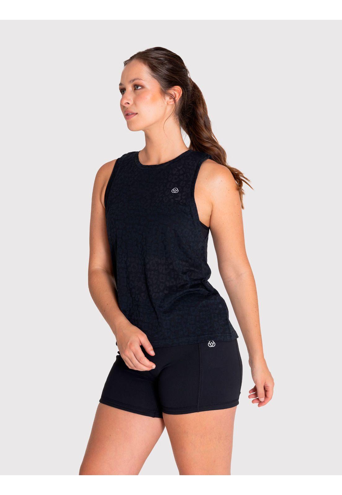 Polera deportiva Mujer Cheetah Tank Negra-3