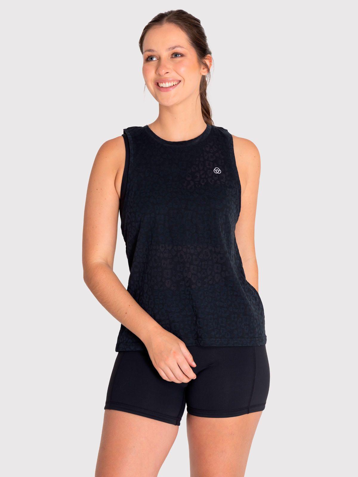 Polera deportiva Mujer Cheetah Tank Negra-0