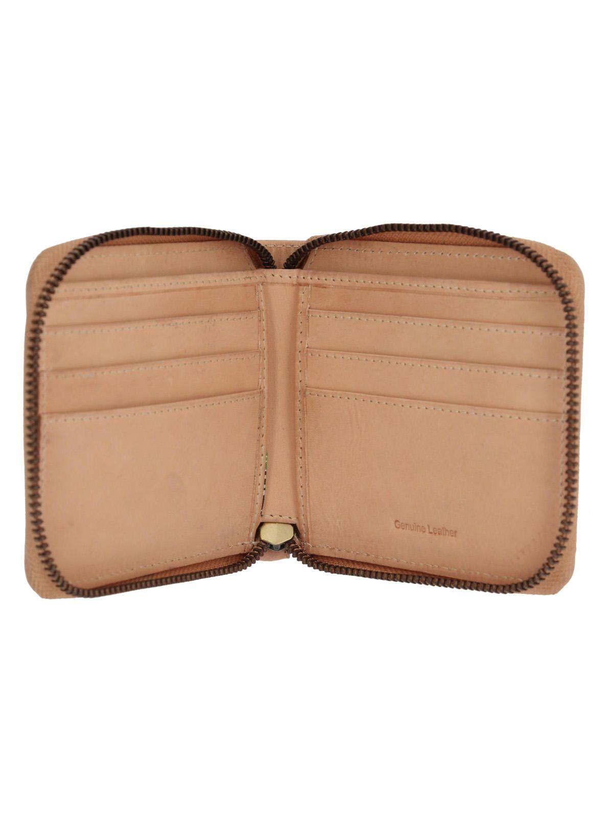 Billetera Cuero Unisex Cr Zipper James Beige-2