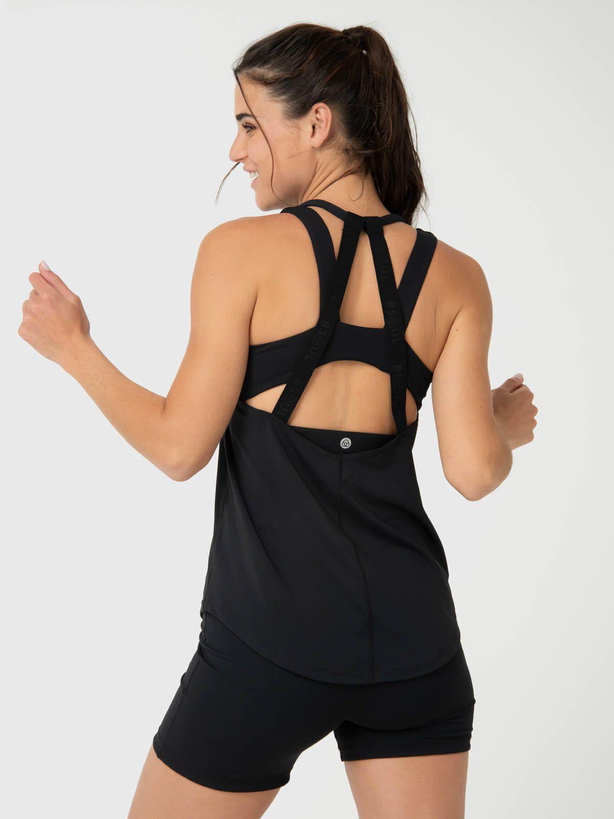 Polera Mujer Training Tank Aloe Negra -1