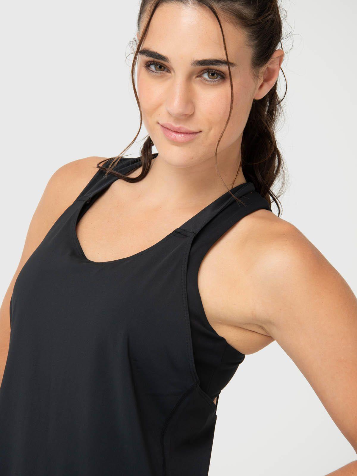 Polera Mujer Training Tank Aloe Negra -3
