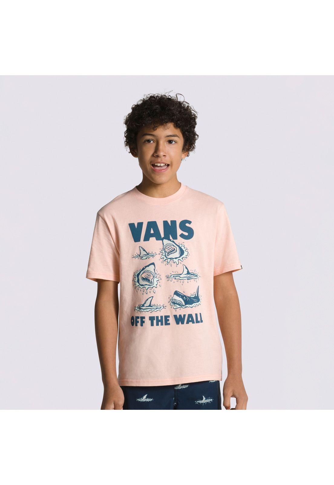 Polera Manga Corta Sharky Seas Ss Durazno Niño-0