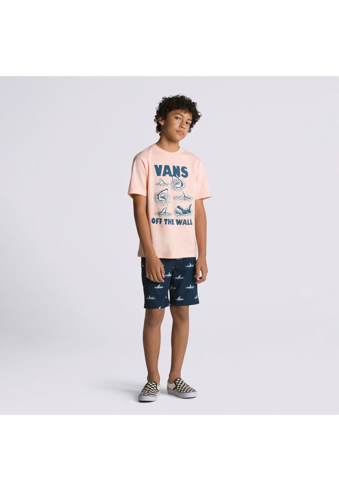 Polera Manga Corta Sharky Seas Ss Durazno Niño-3