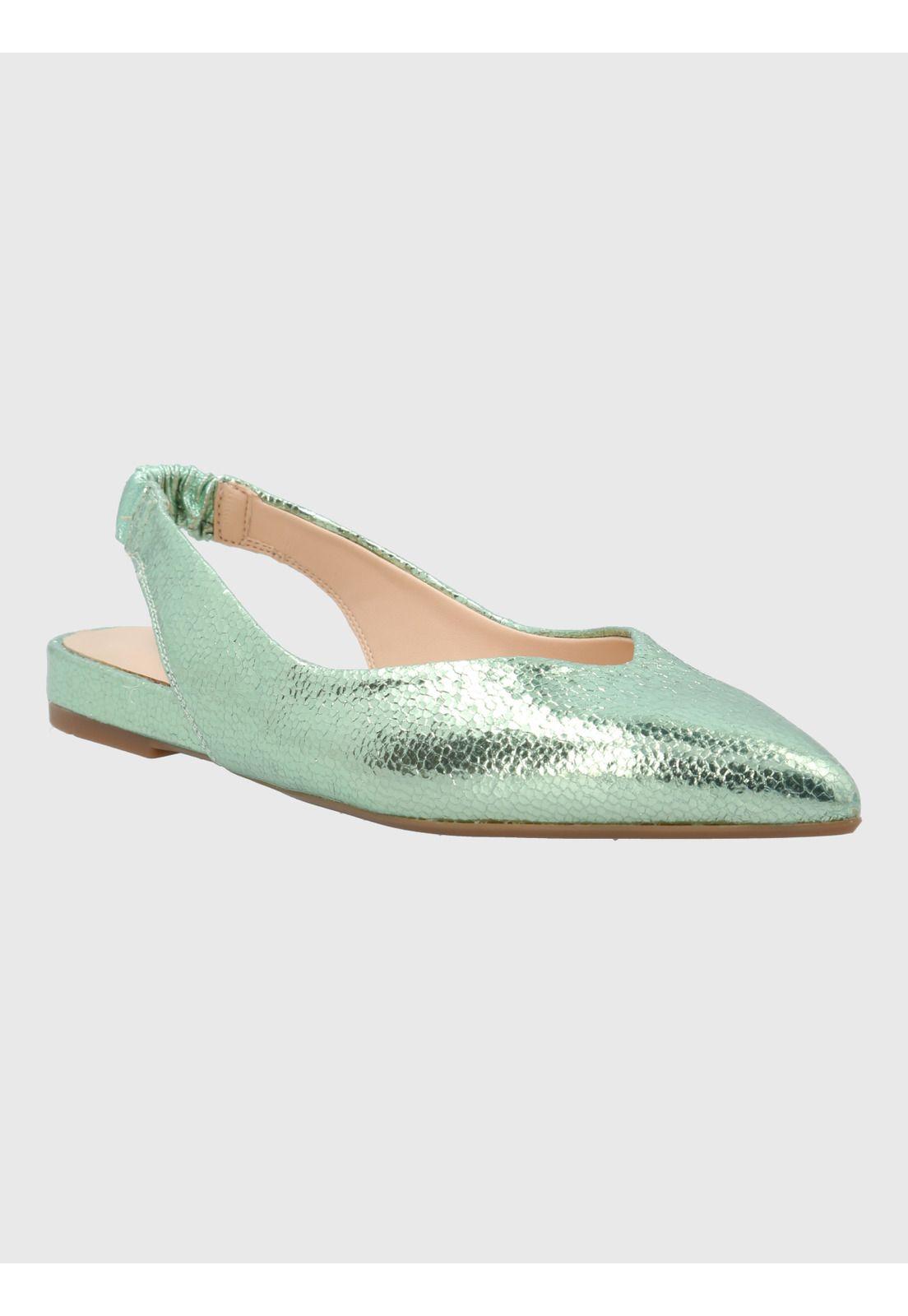 Ballerina Vestir Mujer Cuero Carmin Verde-0