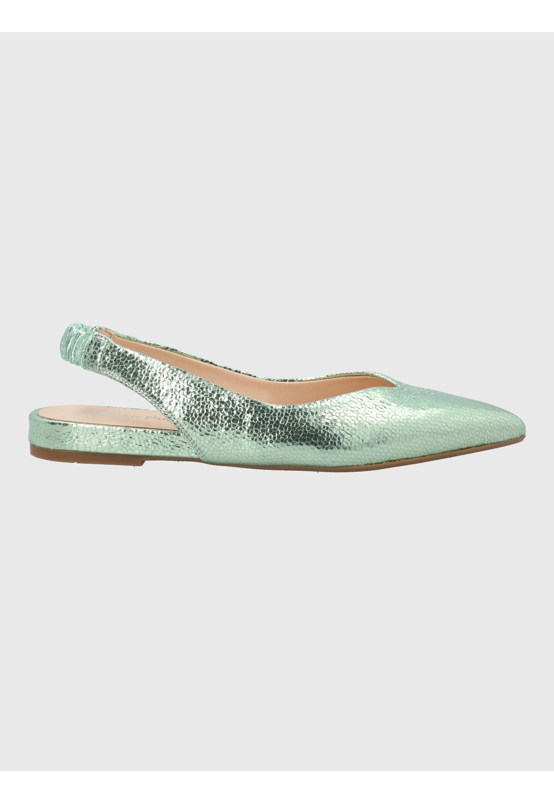 Ballerina Vestir Mujer Cuero Carmin Verde-1