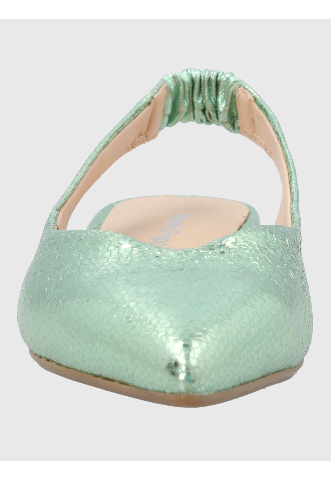 Ballerina Vestir Mujer Cuero Carmin Verde-3