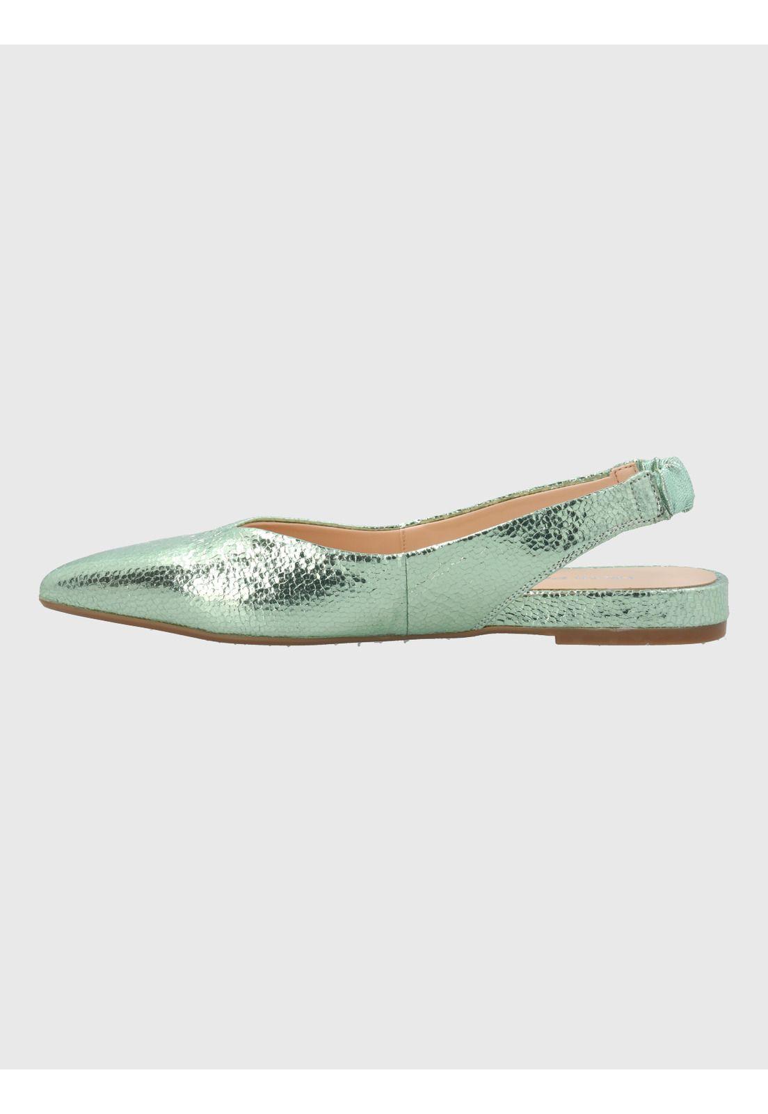 Ballerina Vestir Mujer Cuero Carmin Verde-5