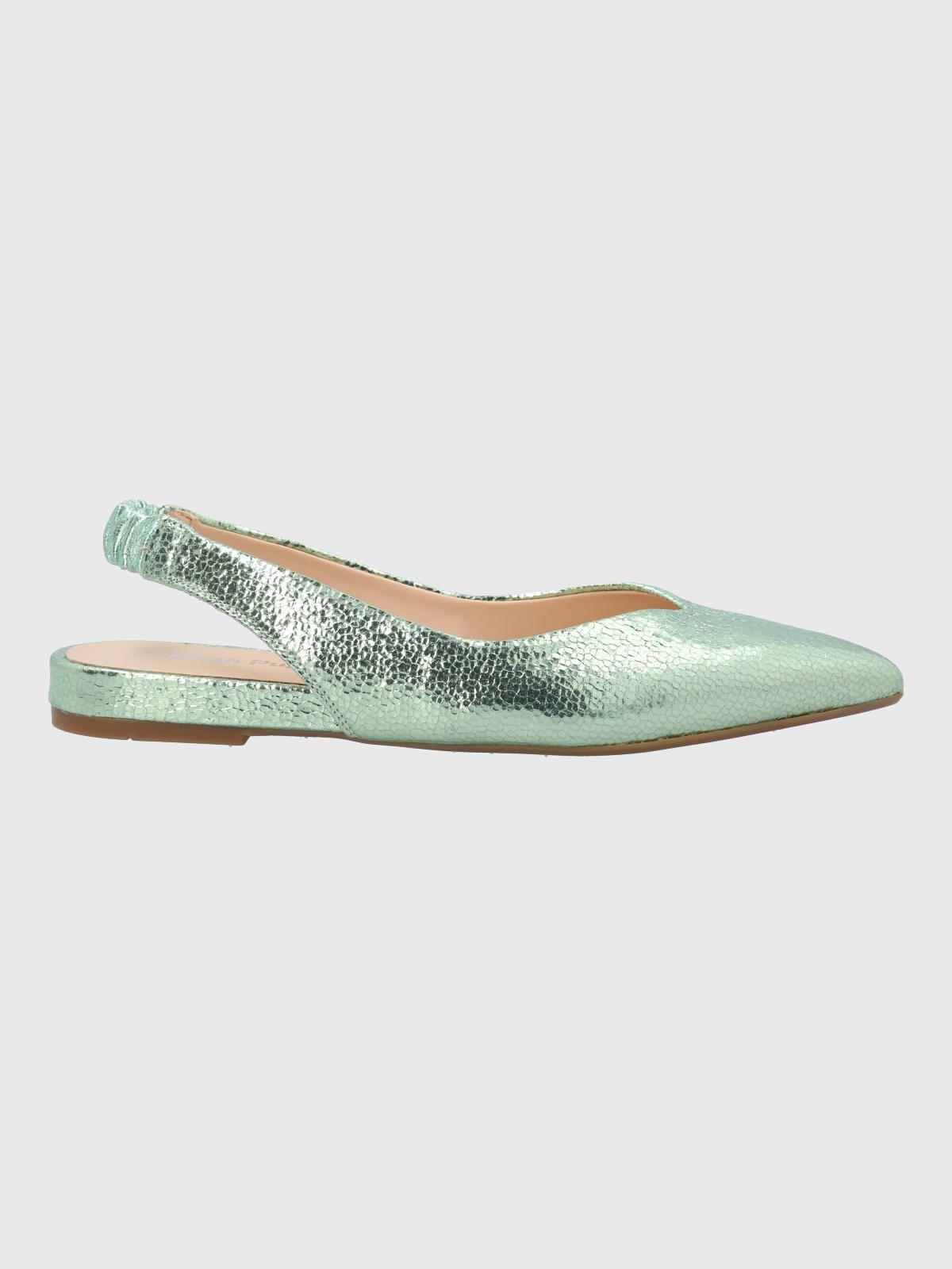 Ballerina Vestir Mujer Cuero Carmin Verde-1