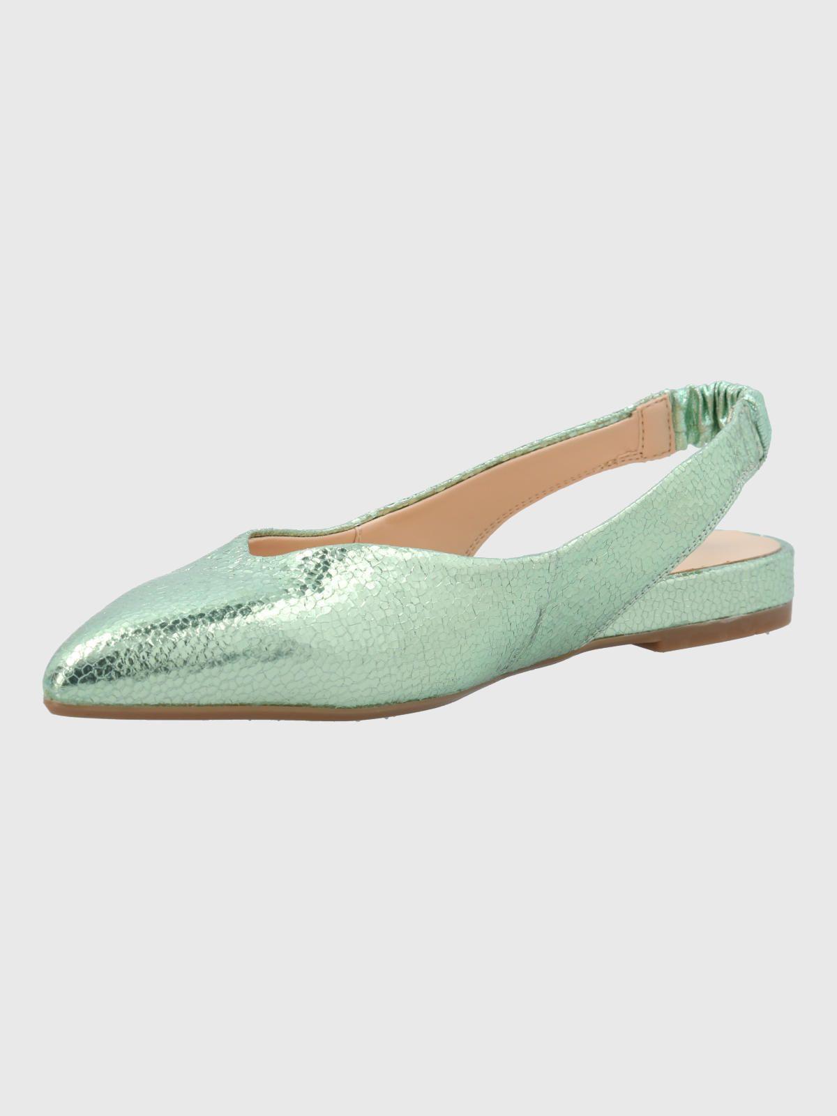 Ballerina Vestir Mujer Cuero Carmin Verde-4