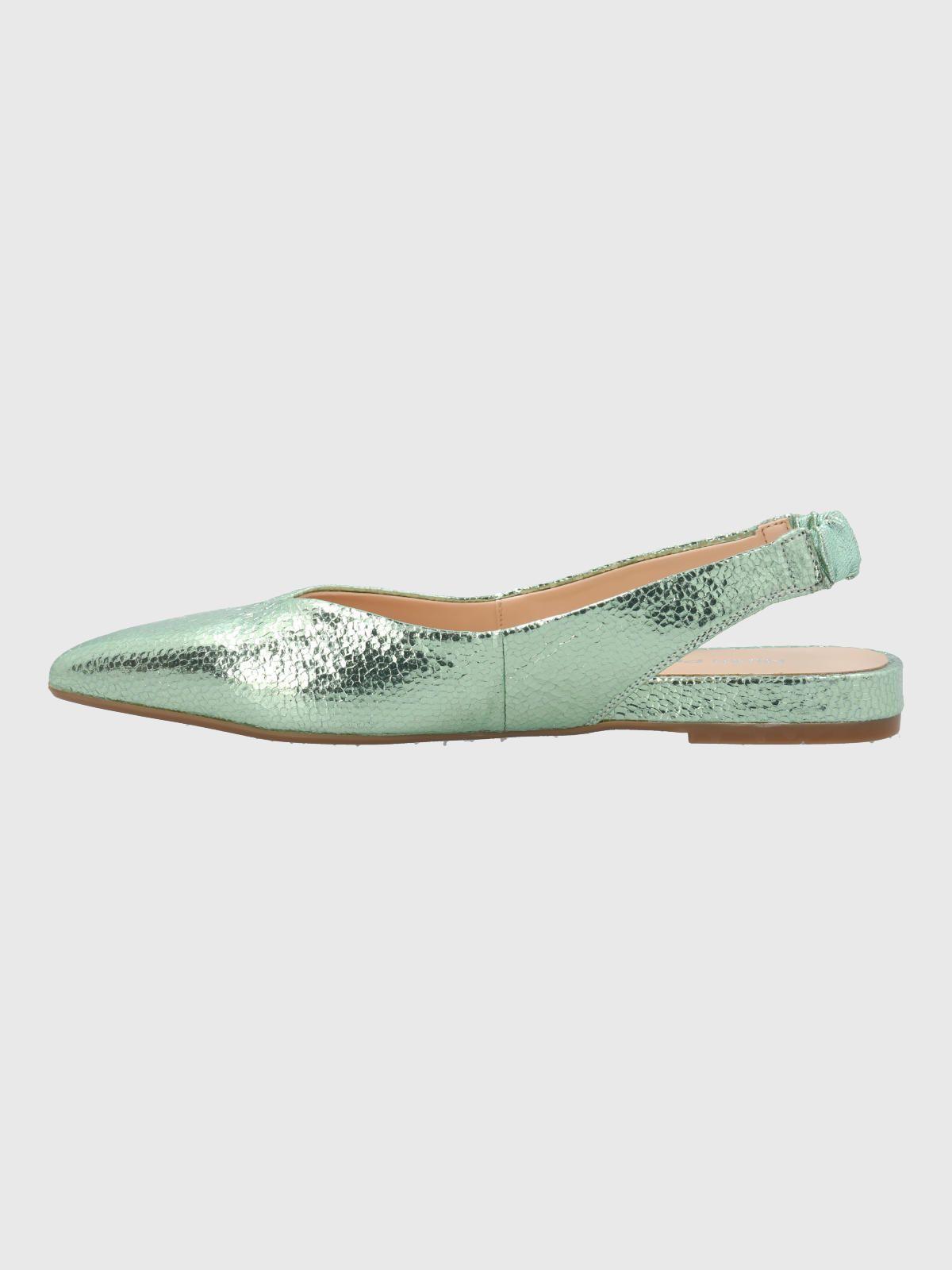 Ballerina Vestir Mujer Cuero Carmin Verde-5