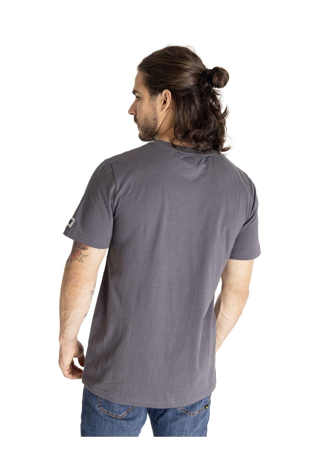 Polera Hombre Retro Logo Tee Gris Oscuro-3